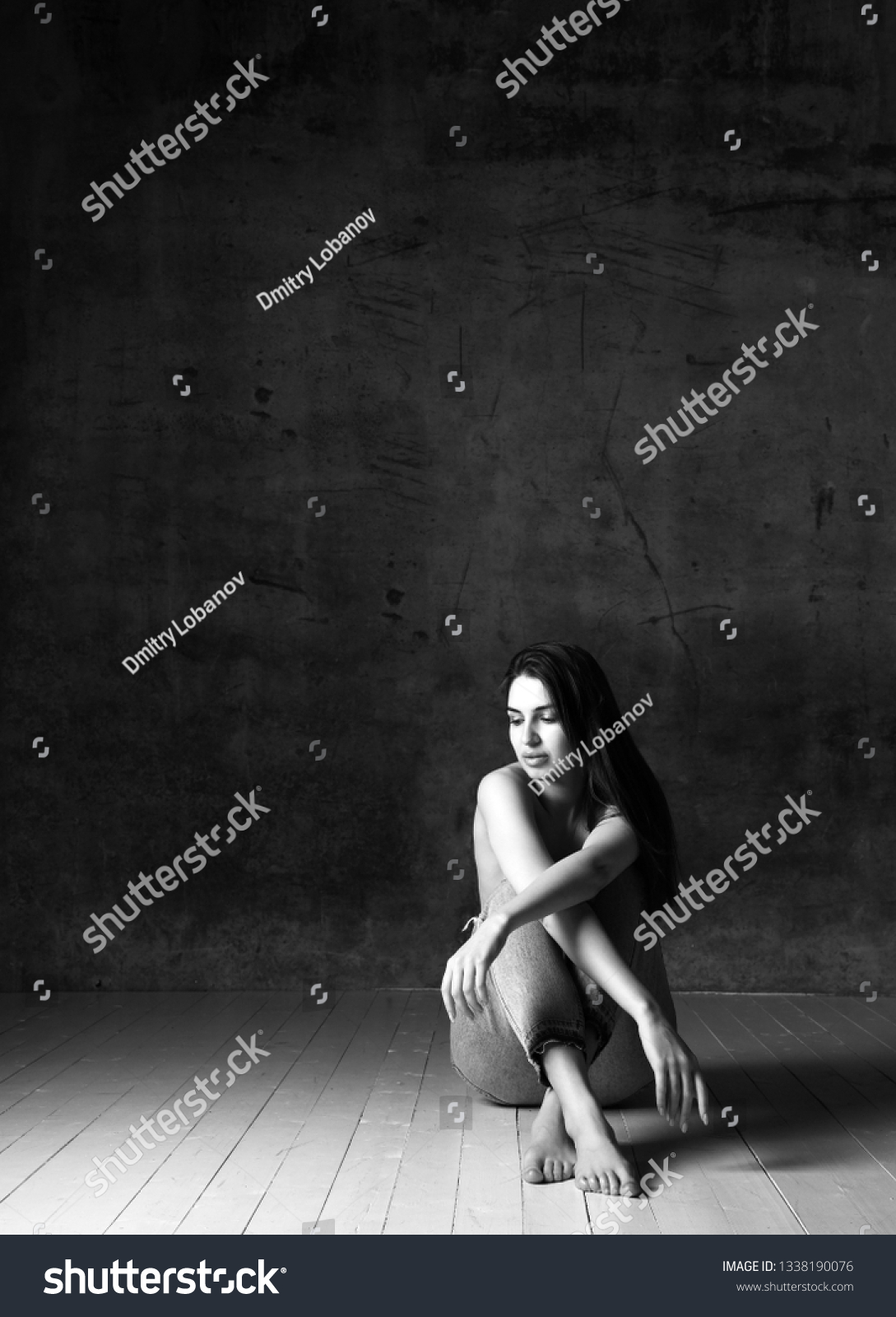 Sexy Sensual Beautiful Woman Posing Naked Stock Photo 1338190076