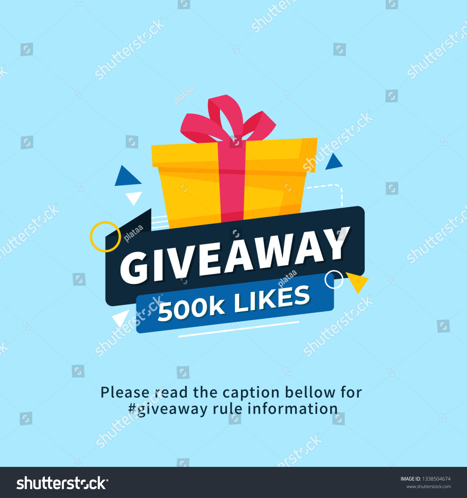 Giveaway 500k Likes Poster Template Design Stock Vector (Royalty Free ...