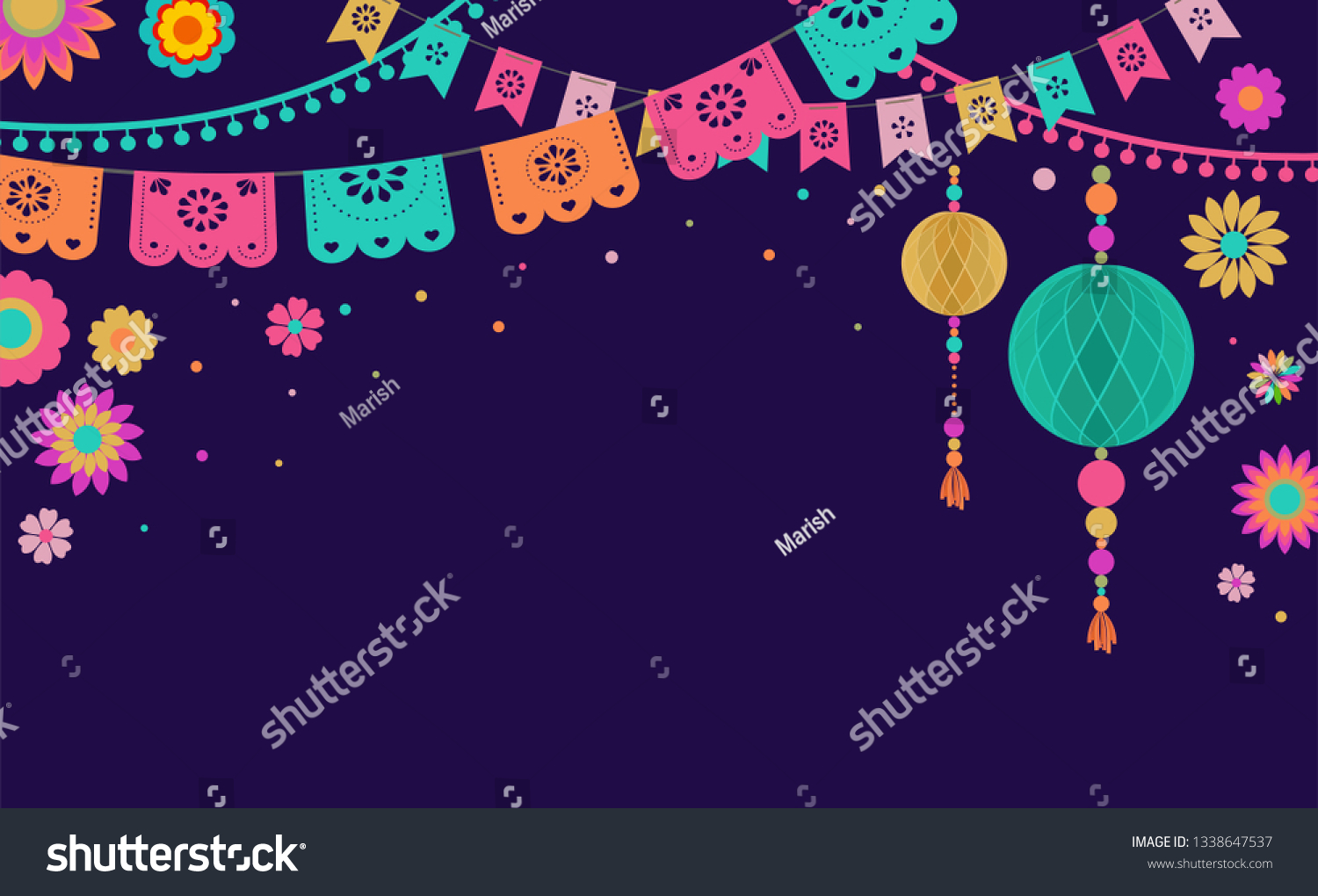 Mexican Fiesta Banner Poster Design Flags Stock Vector (Royalty Free ...