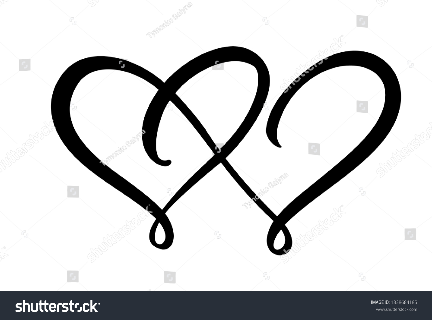 Two Love Heart Signs Romantic Vector Stock Vector (Royalty Free ...