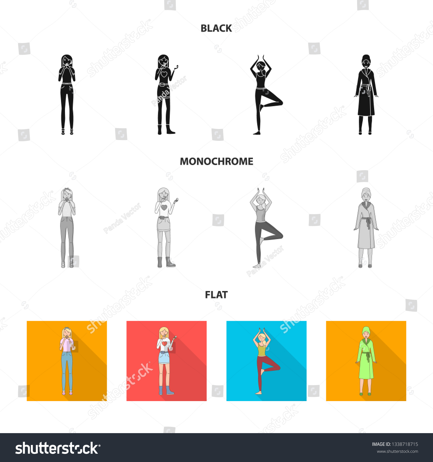 Vector Design Posture Mood Icon Collection Stock Vector Royalty Free