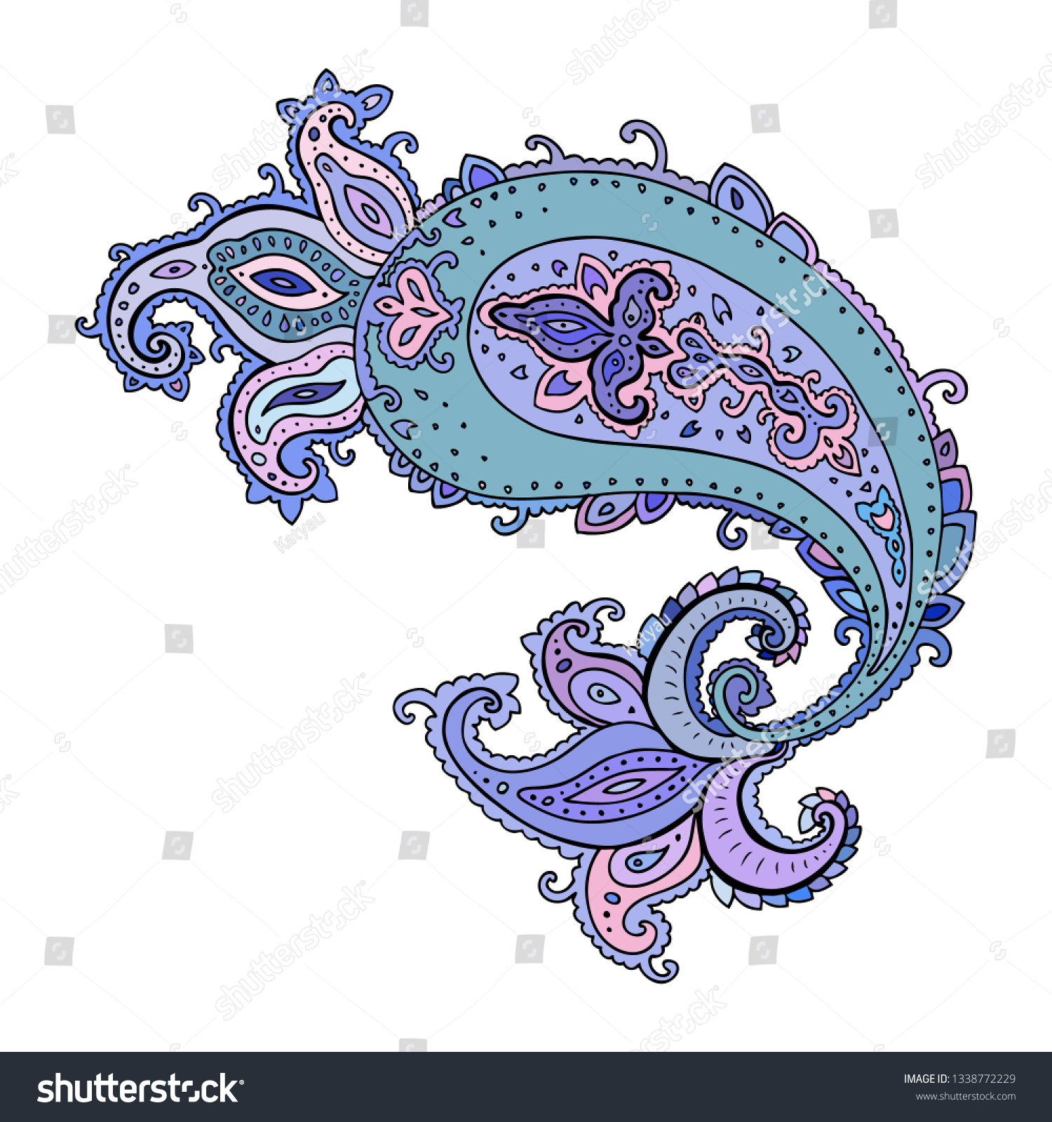 Paisley Background Traditional Oriental Ethnic Ornament Stock Vector ...