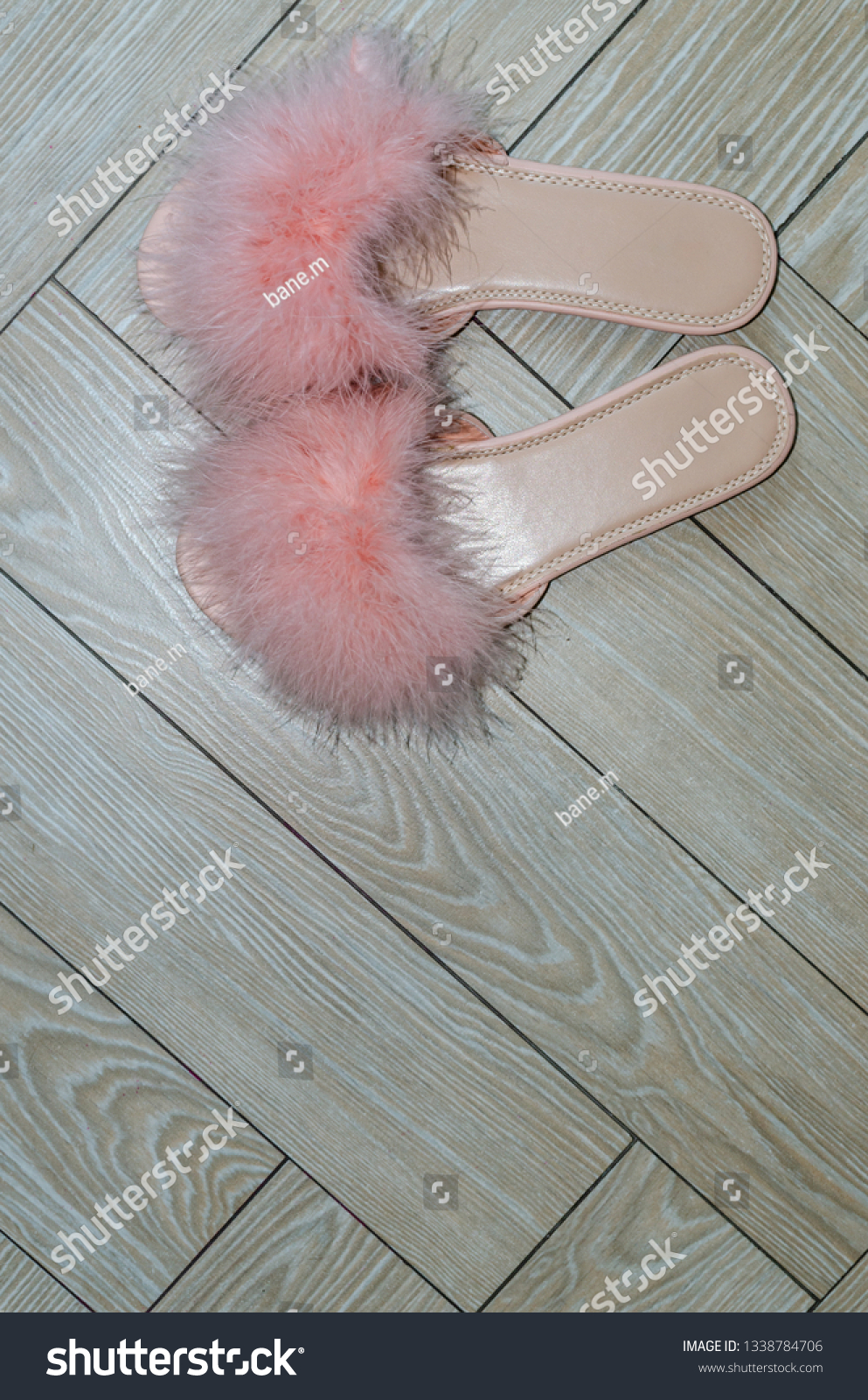 pink feather slippers