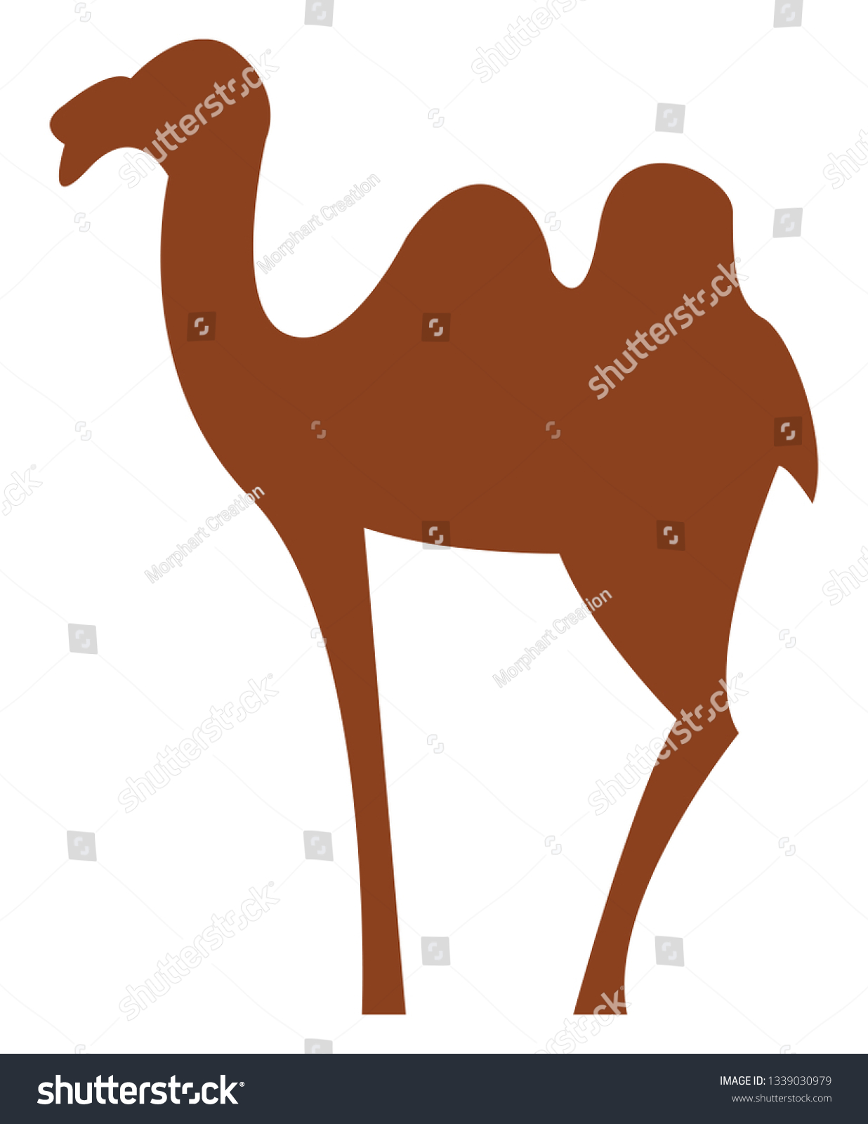 Silhouette Camel Humps Vector Color Drawing Stock Vector (Royalty Free ...