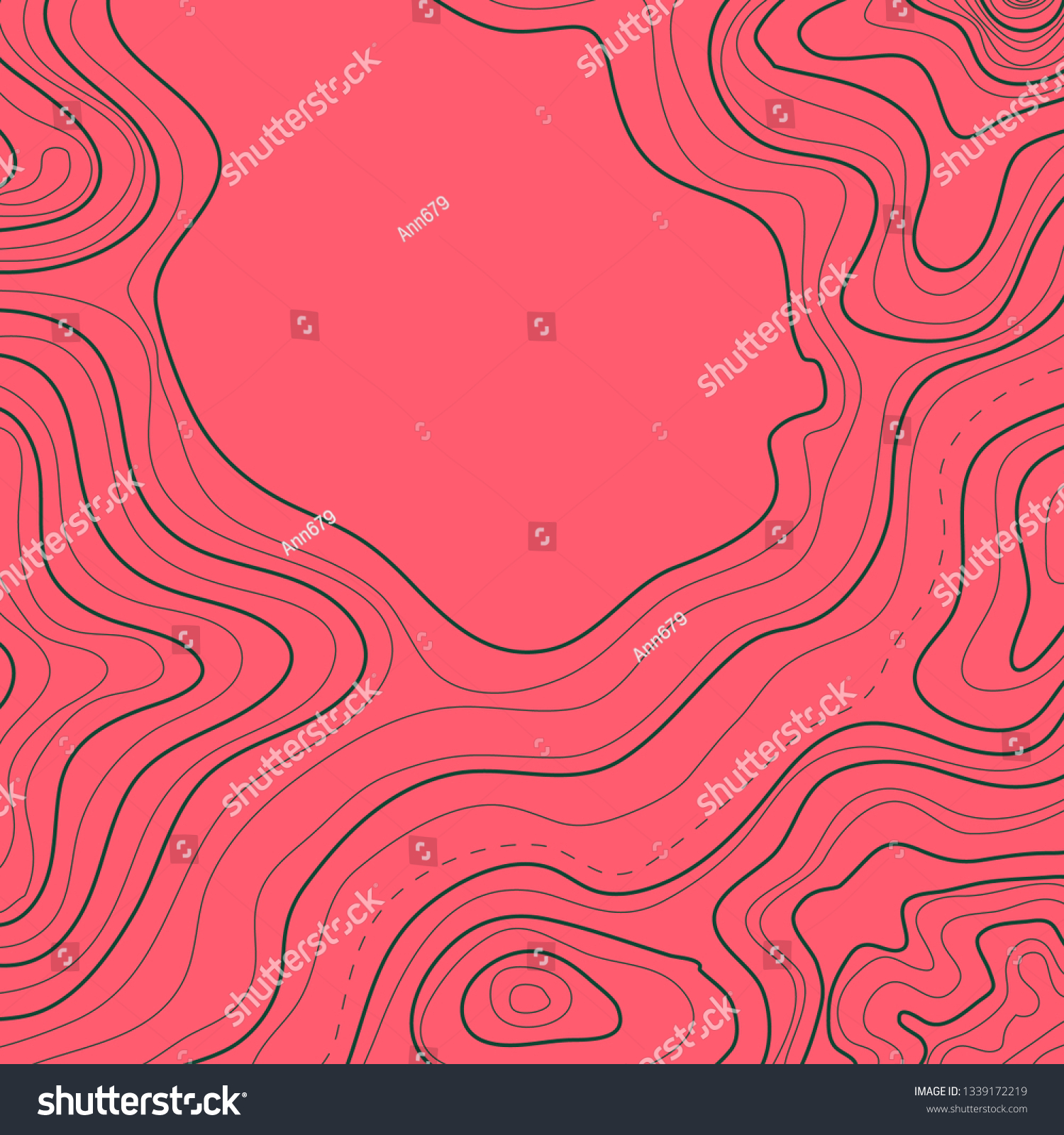 Topographic Map Vector Illustration Pink Background เวกเตอร์สต็อก ปลอดค่าลิขสิทธิ์ 1339172219