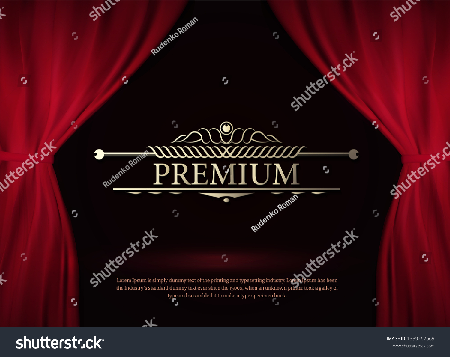 Vector Premium Red Curtains Theater Opera Stock Vector (Royalty Free ...