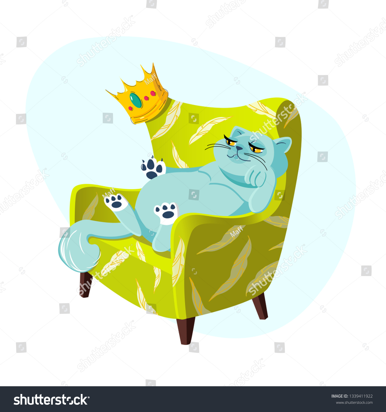 Cute Cartoon Female Cat Character Lying Stock Vector Royalty Free