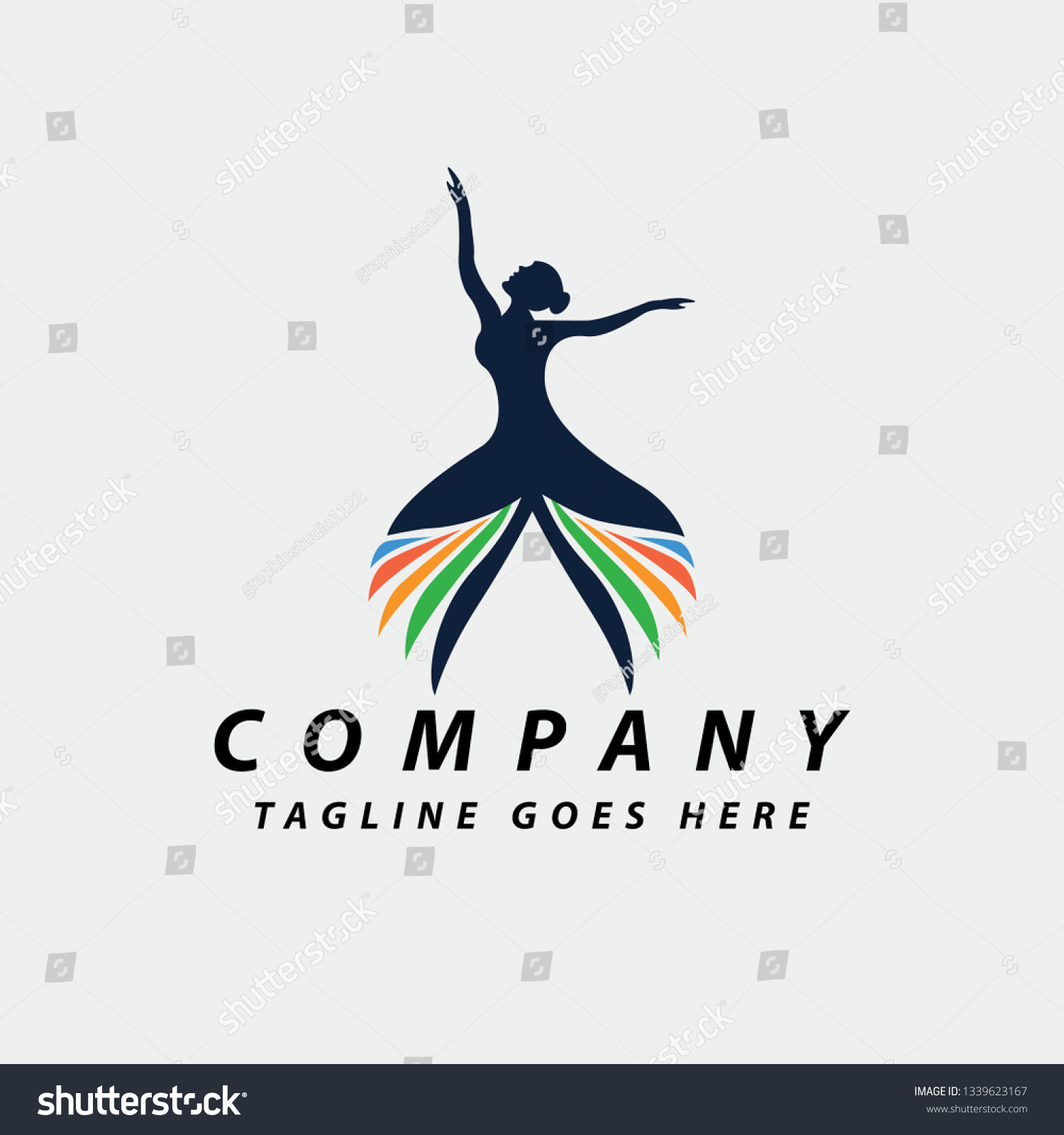 Girl Dance Logo Design Template Vector Stock Vector (Royalty Free ...