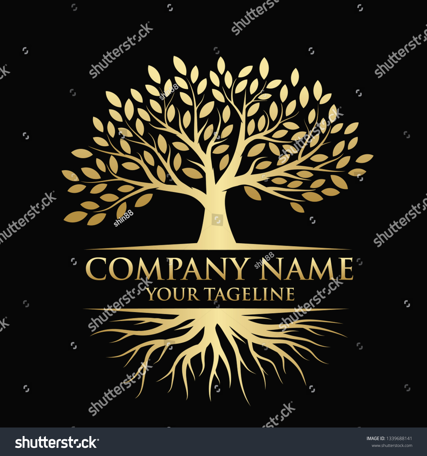 Abstract Tree Logo Design Roots Tree Stock Vector (Royalty Free ...