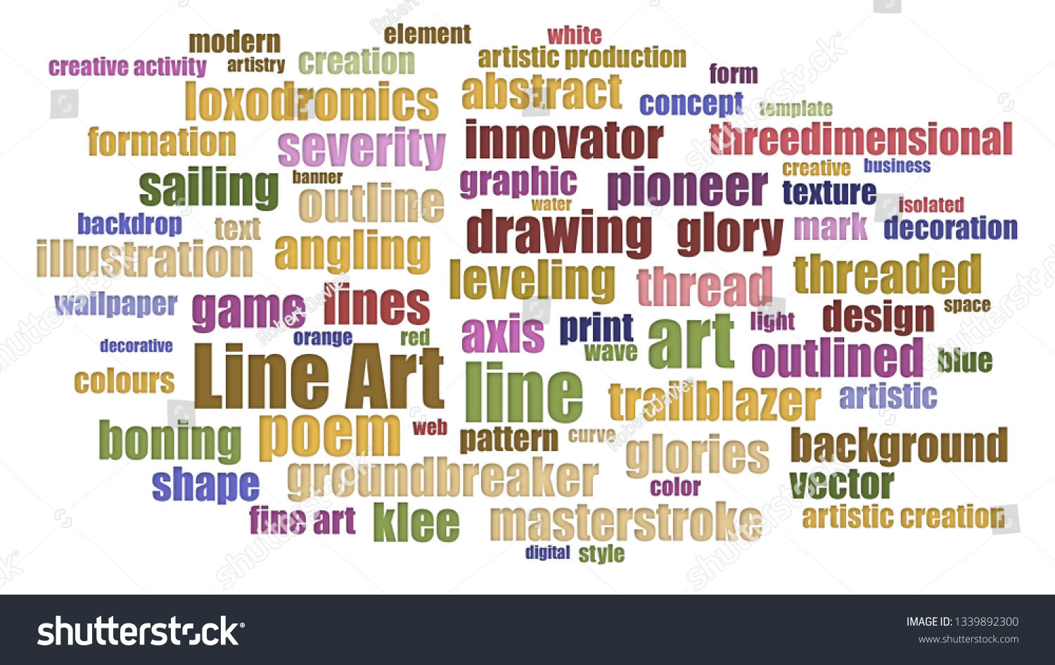 Line Art Tag Cloud Rows Isolated Stock Illustration 1339892300 ...