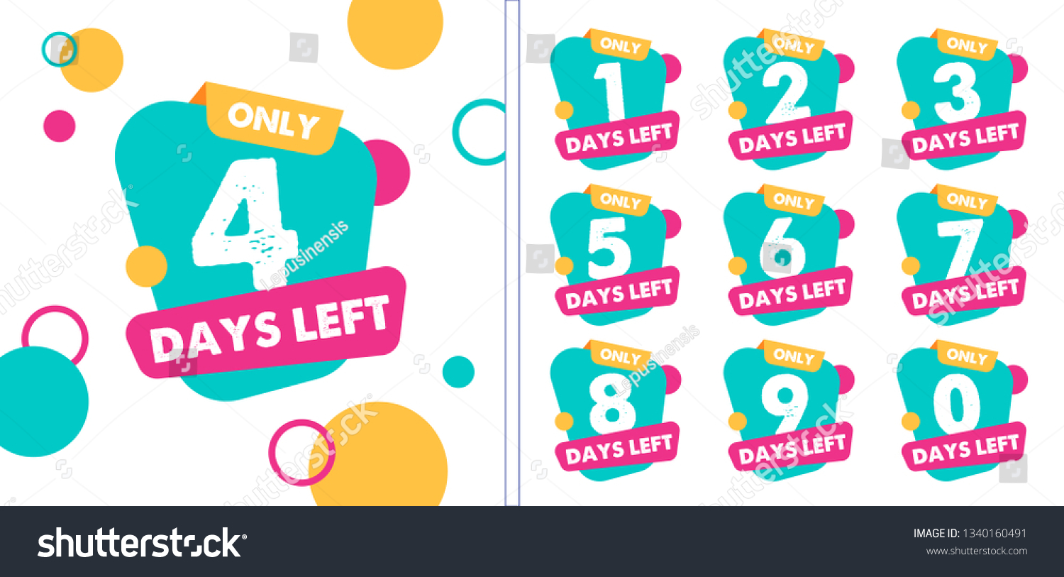 Number Days Left Countdown Vector Illustration Stock Vector (Royalty ...