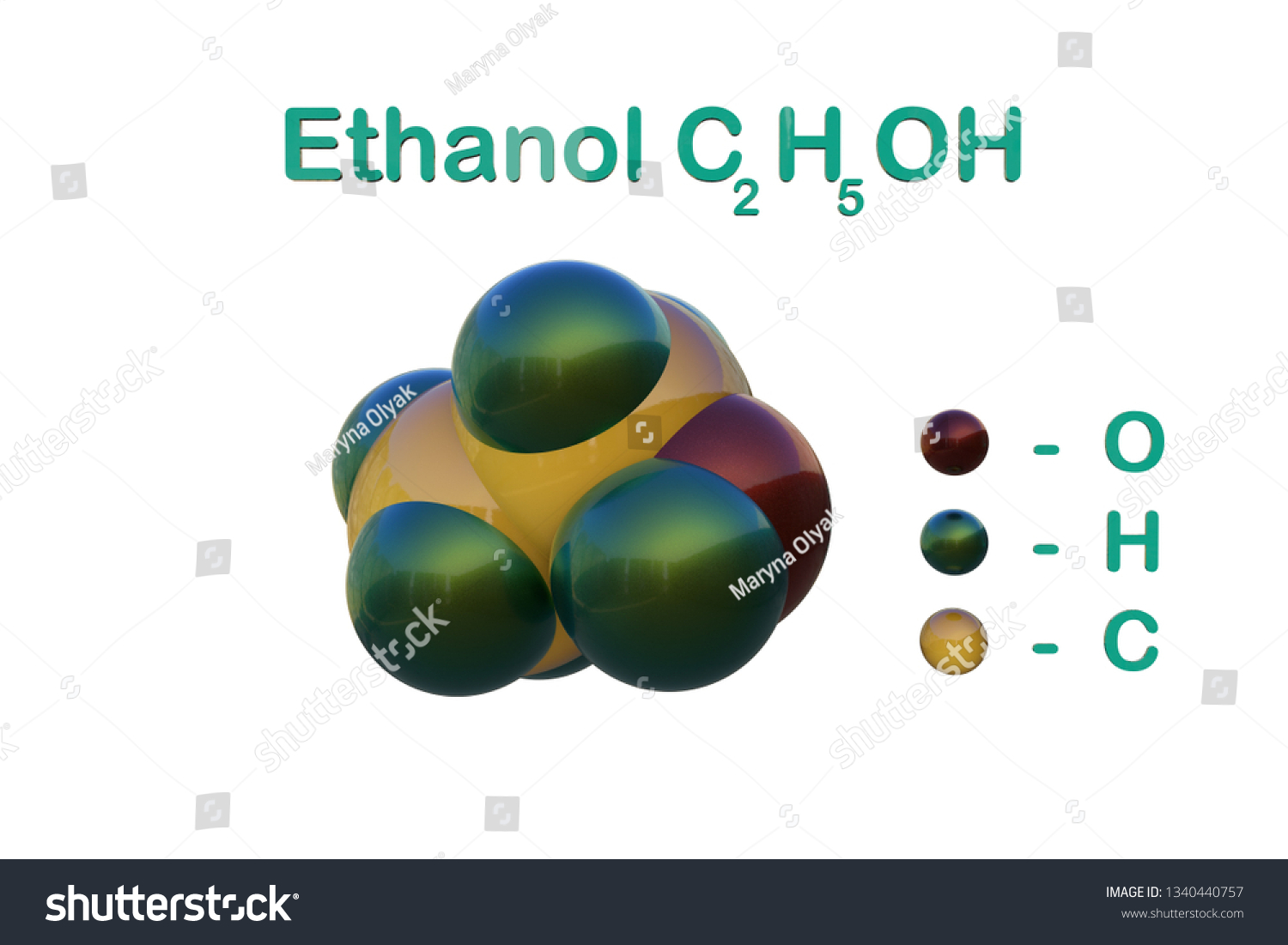 Structural Chemical Formula Model Ethanol Drinking Stock Illustration ...