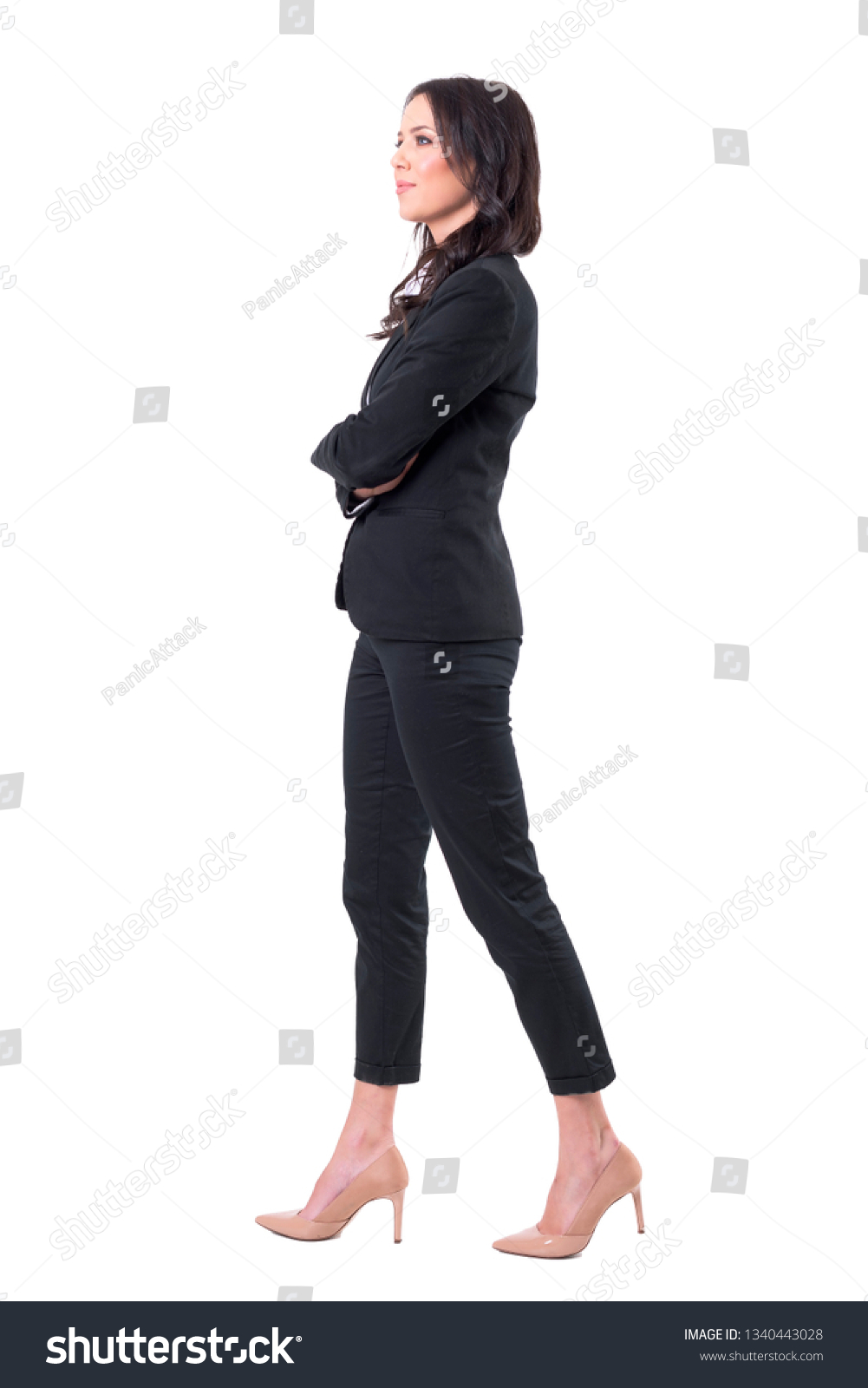 Side View Business Woman Crossed Arms Stock Photo 1340443028 | Shutterstock