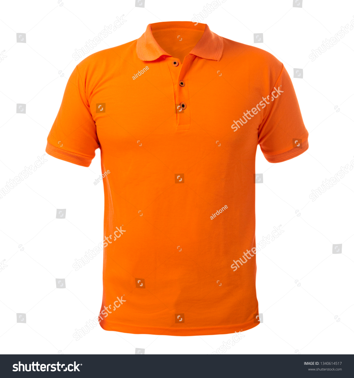 Blank Collared Shirt Mock Template Front Stock Photo 1340614517 ...