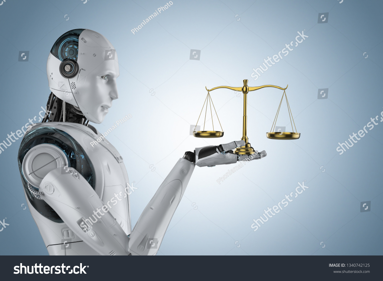 Cyber Law Concept 3d Rendering Robot Stock Illustration 1340742125 ...