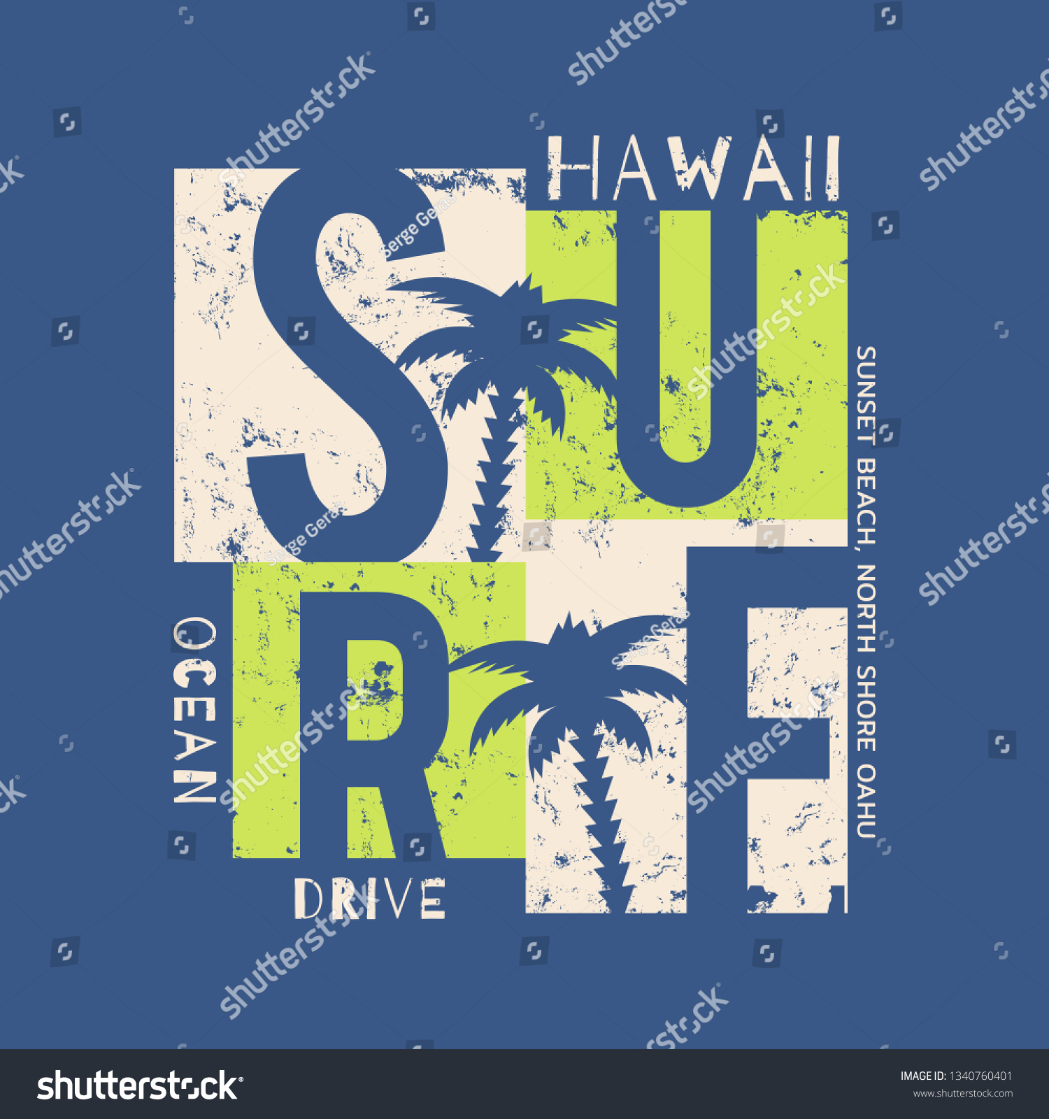 Vector Illustration On Theme Surf Surfing Stock Vector (Royalty Free ...