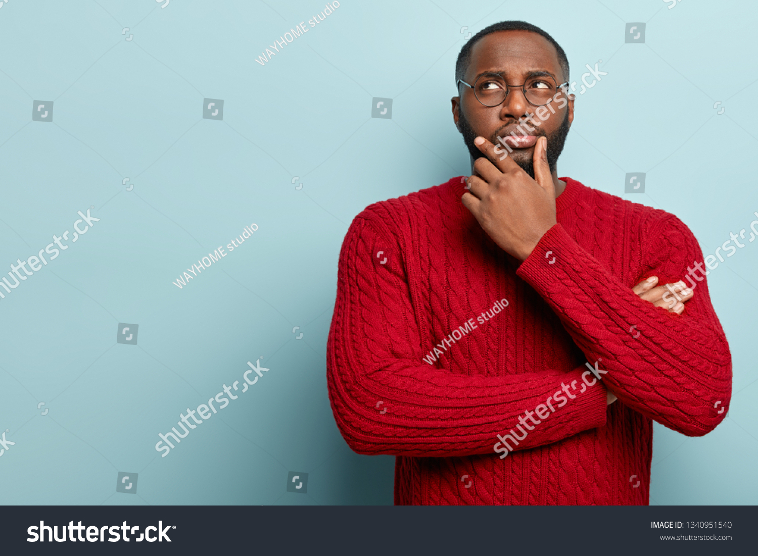 Human Facial Expressions Concept Contemplative Dark Stock Photo ...