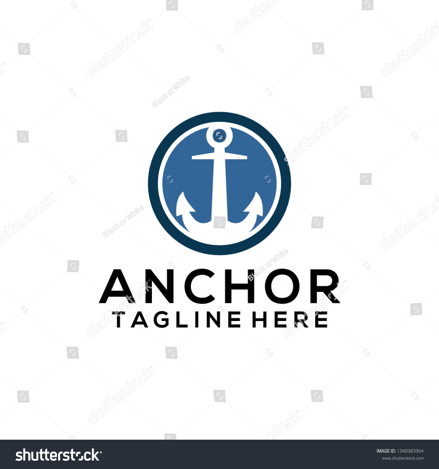 Anchor Logo Design Stock Vector (Royalty Free) 1340983964 | Shutterstock