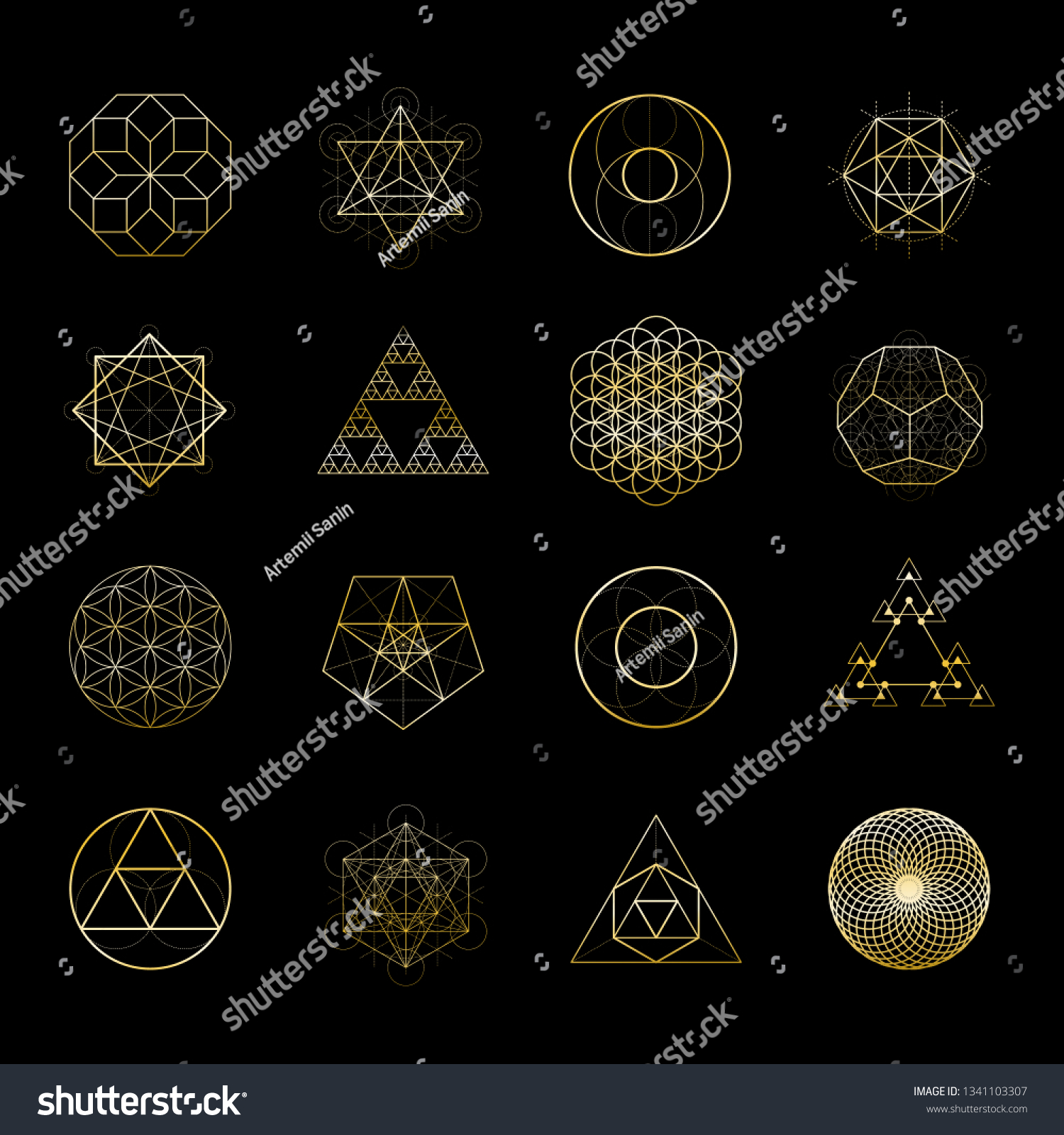 Sacred Geometry Vector Design Elements Alchemy Stock Vector (Royalty ...