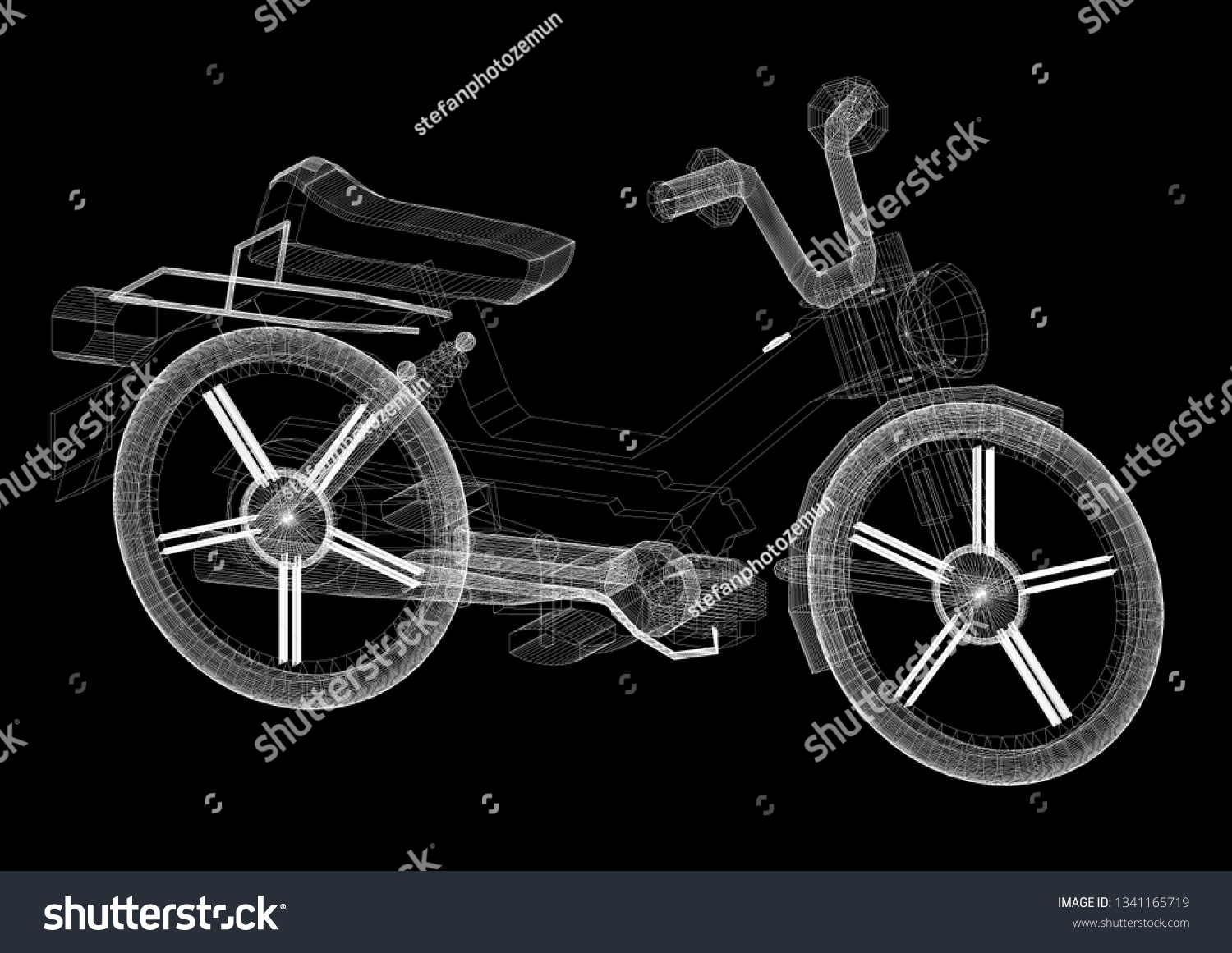 Scooter Moped Architect Blueprint 3d Renderings 库存插图 1341165719 Shutterstock 5617