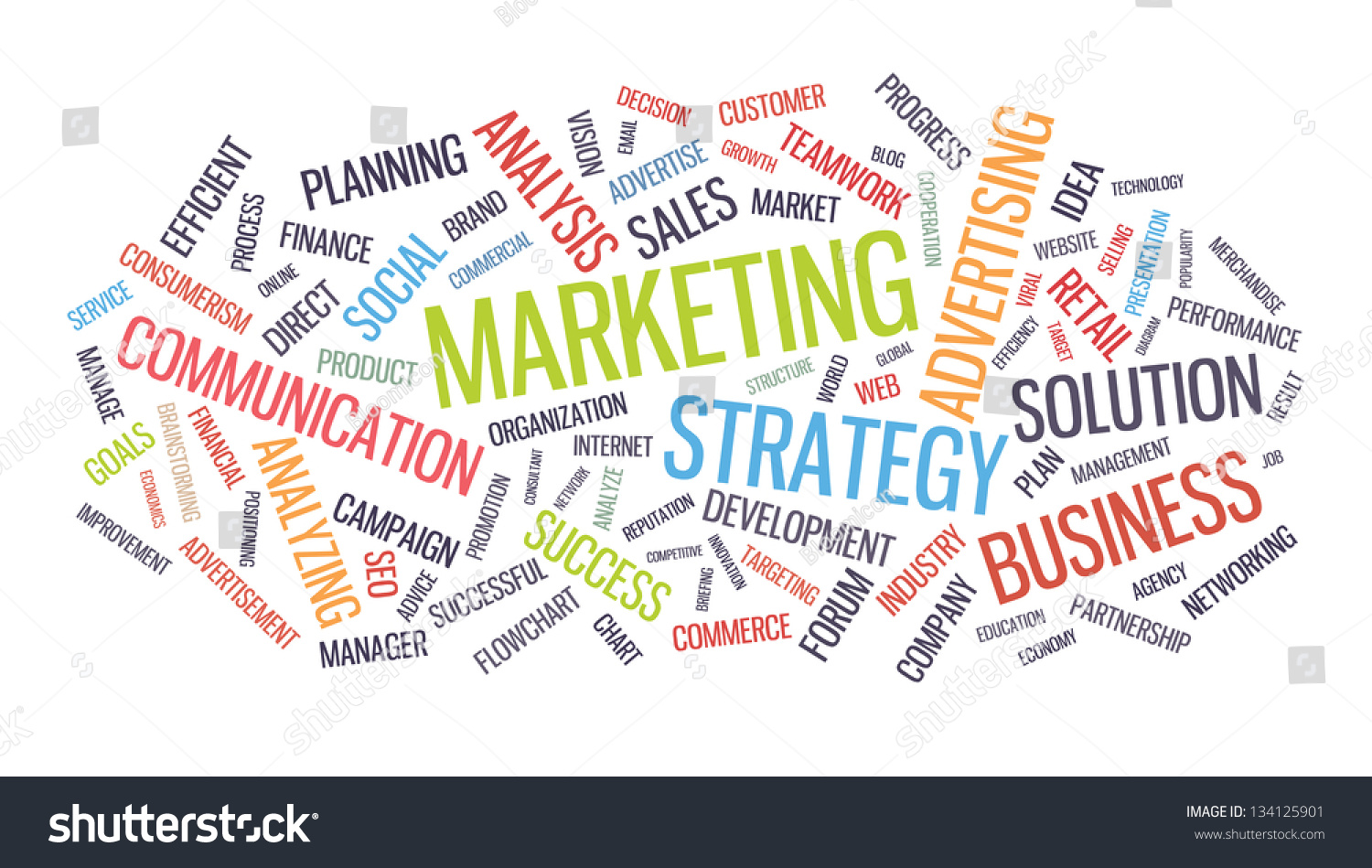 Marketing Business Strategy Word Cloud Vector Stock Vector (Royalty ...