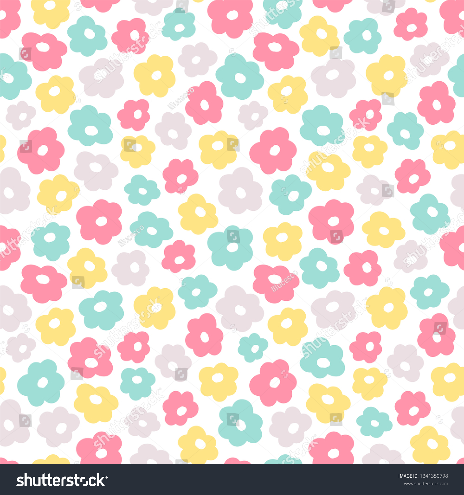 Cute Little Flower Pattern Kids Background Stock Vector (Royalty Free ...