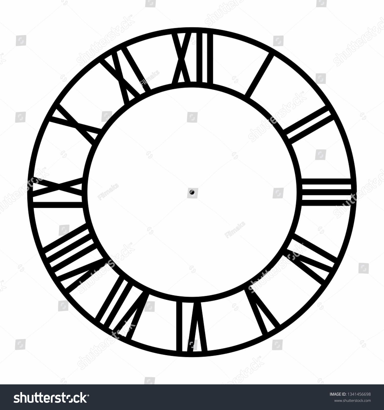 Vintage Round Clock Roman Hour Time Stock Vector (Royalty Free ...