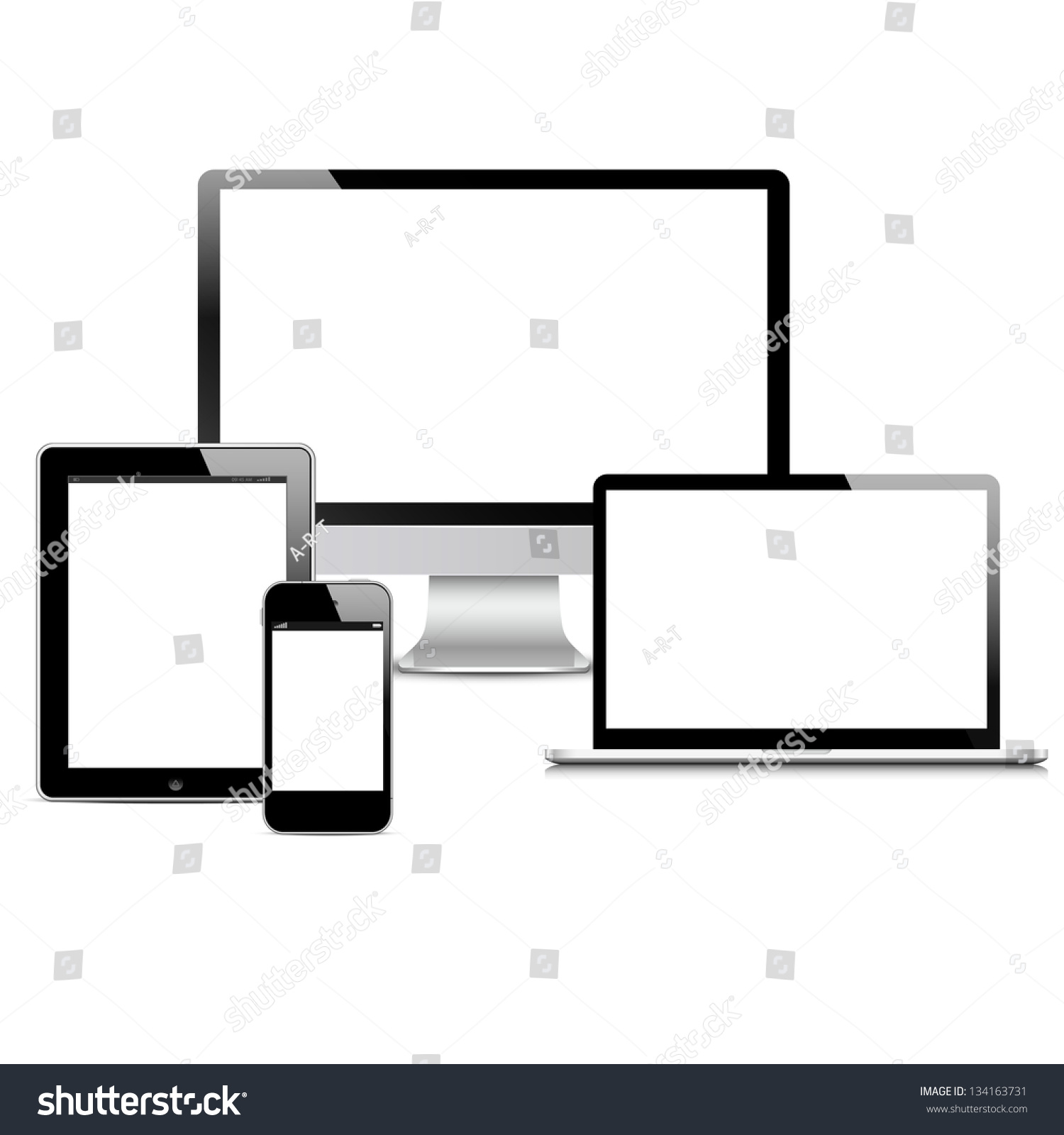 Vector Set Modern Digital Devices Stock Vector (Royalty Free) 134163731 ...