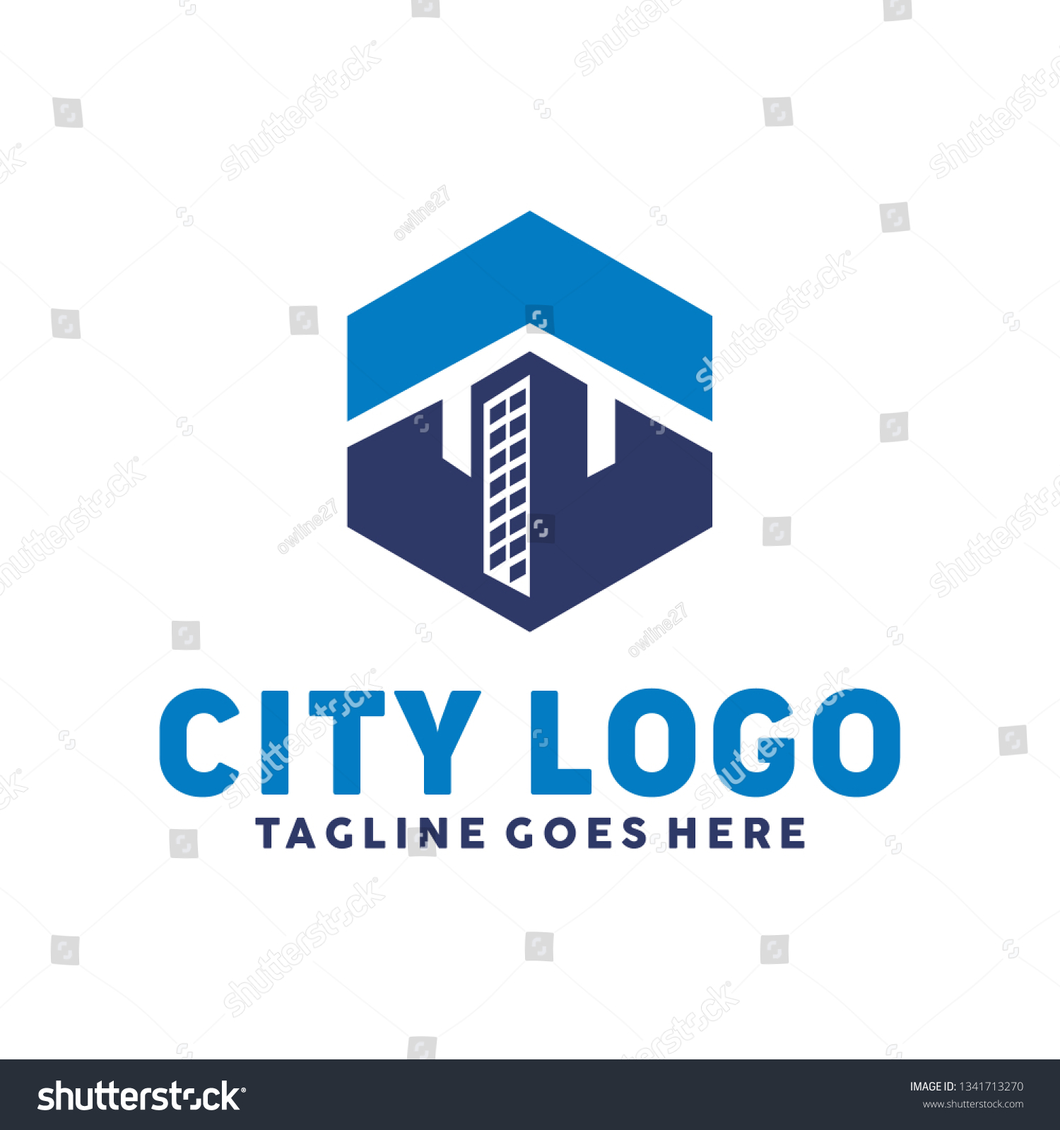 Hexagon Logo City Icon Building Symbol Stock Vector (Royalty Free ...