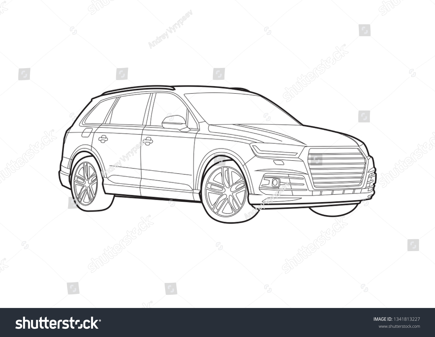 Vector Layout Luxury Suv Audi Q7 vector de stock (libre de regalías