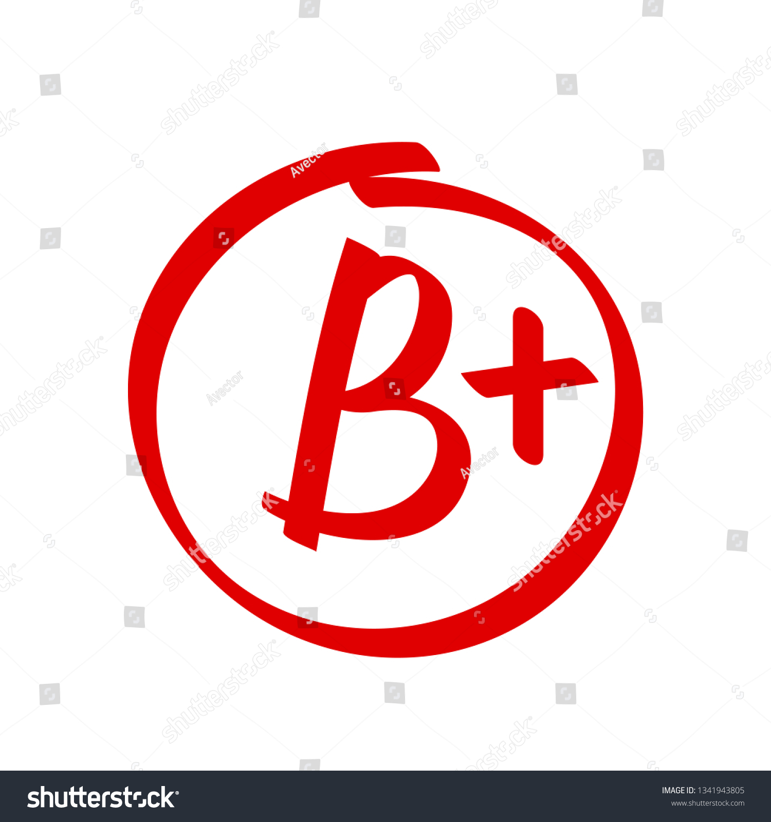 Grade B Plus Result Vector Icon Stock Vector (Royalty Free) 1341943805 ...