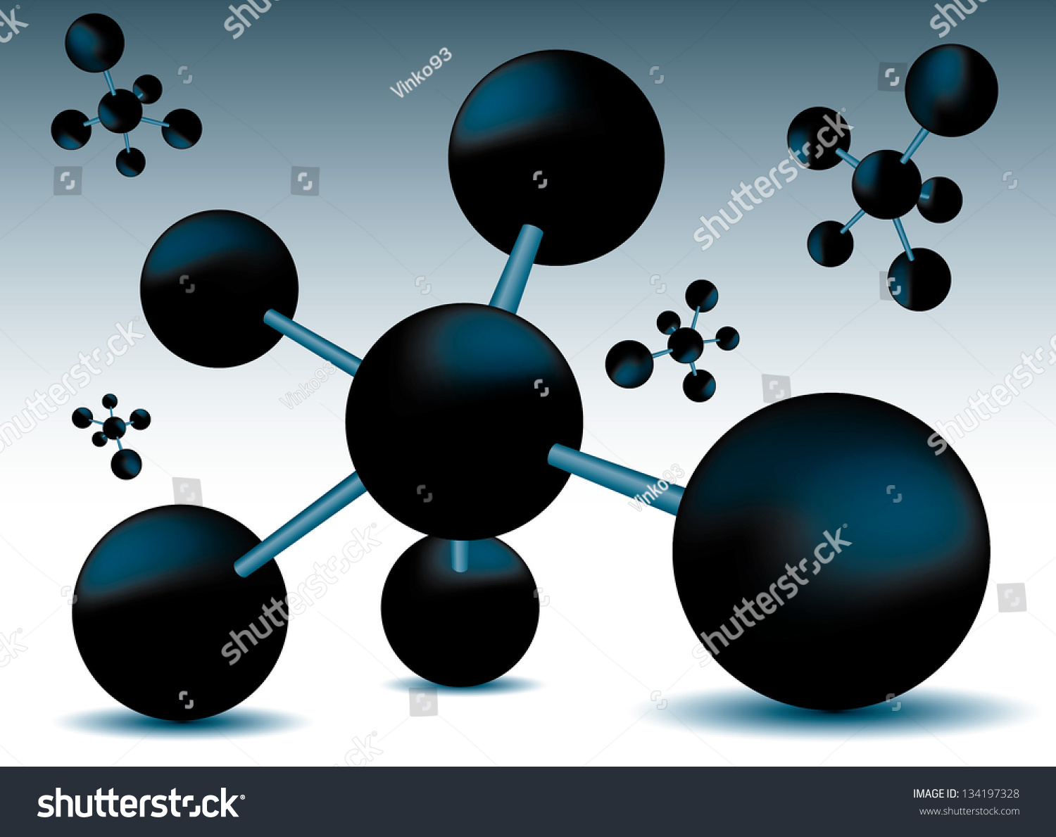 Vector Molecules Background Stock Vector (Royalty Free) 134197328 ...