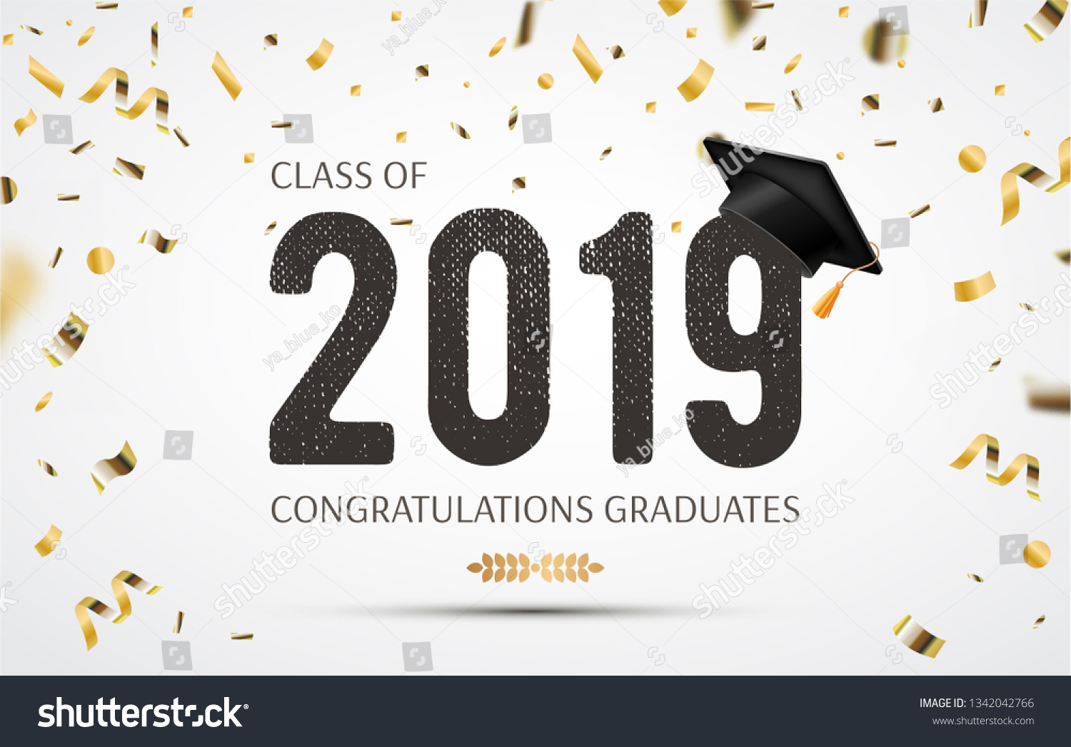 Graduation Class 2019 Congratulations Graduates Flying Stock Vector ...