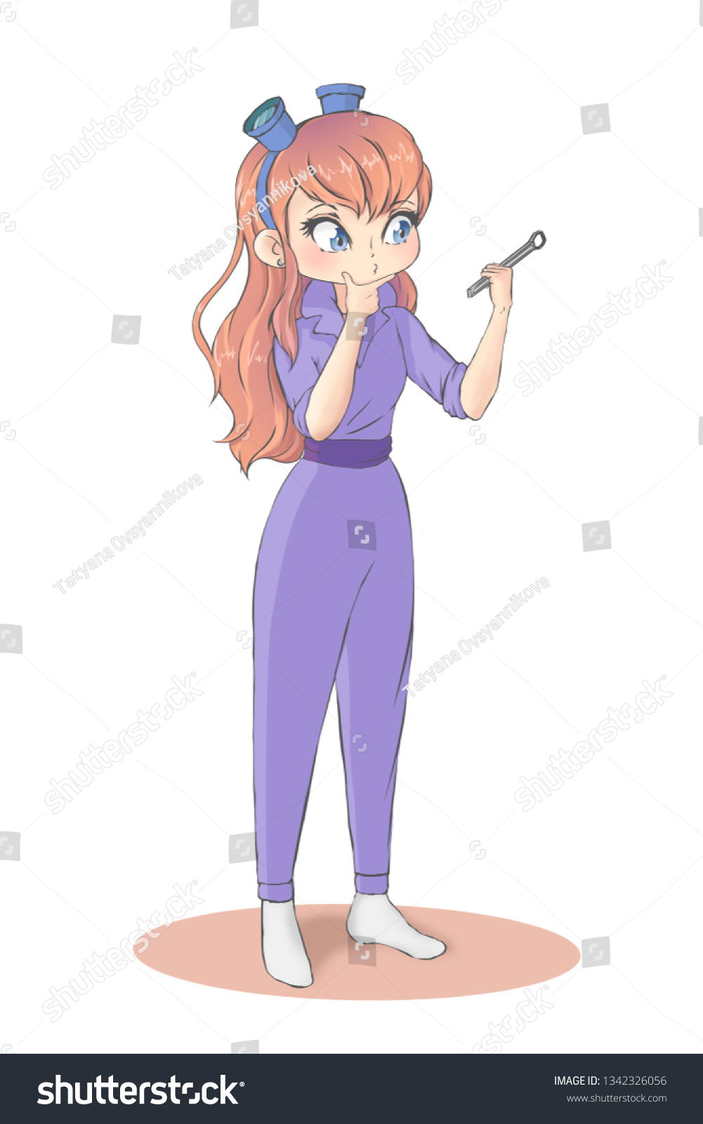 Cute Girl Inventor Cartoon Character Anime Stock Illustration 1342326056 Shutterstock 