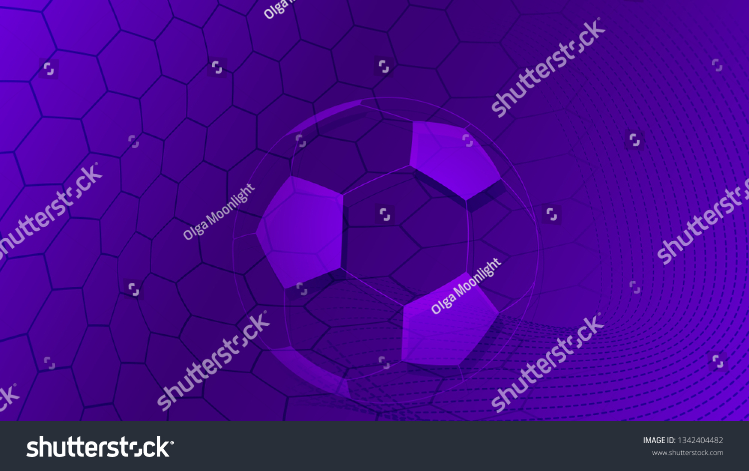 Football Soccer Background Big Ball Purple Stock Vector (Royalty Free