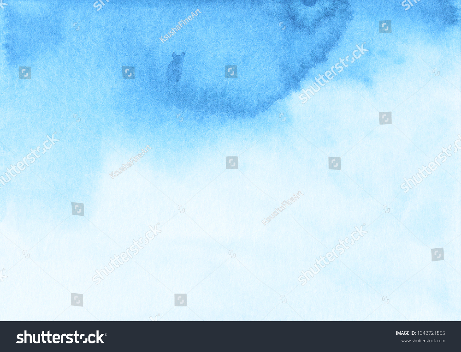 Watercolor Light Blue White Gradient Background Stock Illustration ...