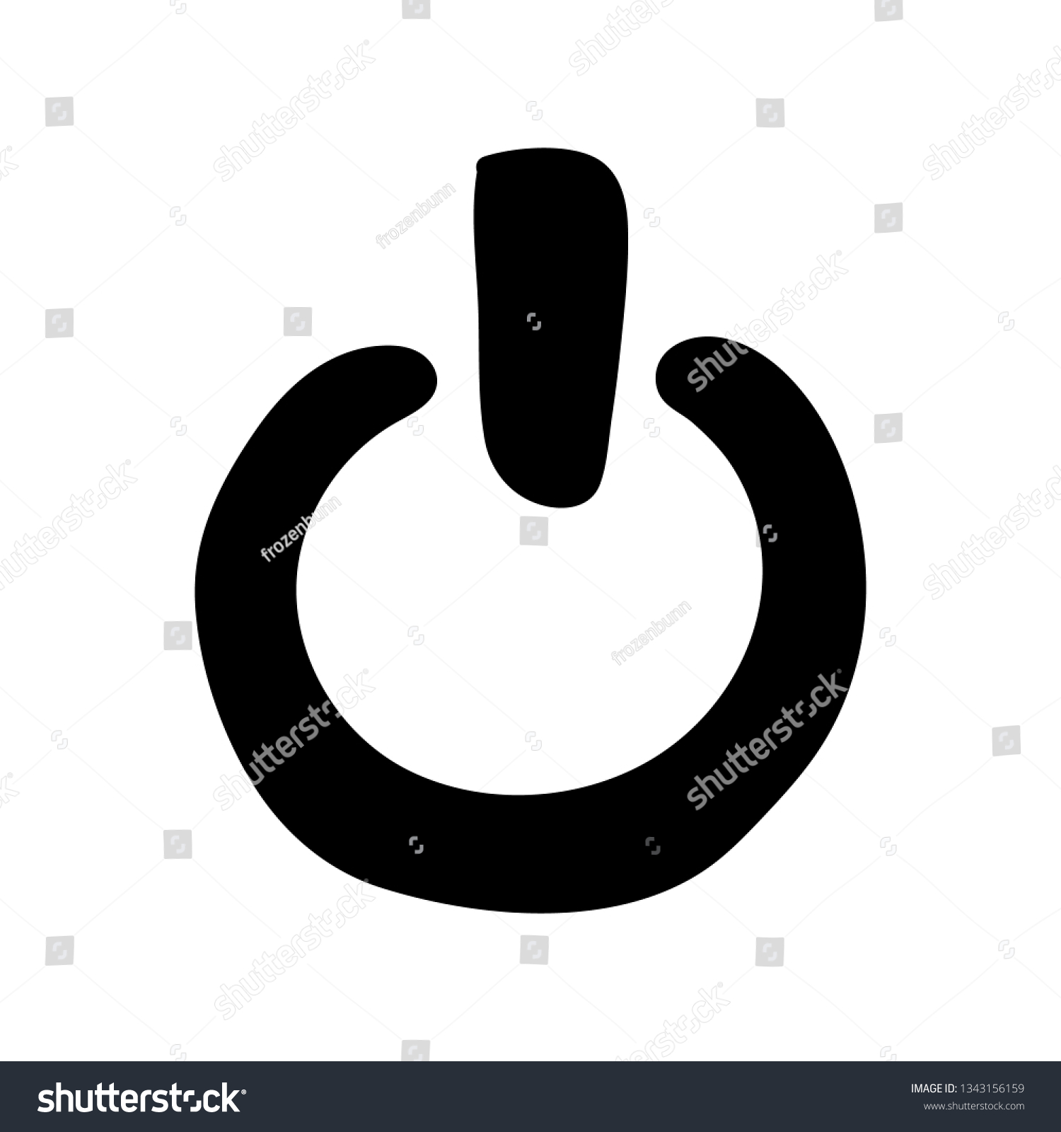 Silhouette Off Button Doodle Icon Hand Stock Vector (Royalty Free ...