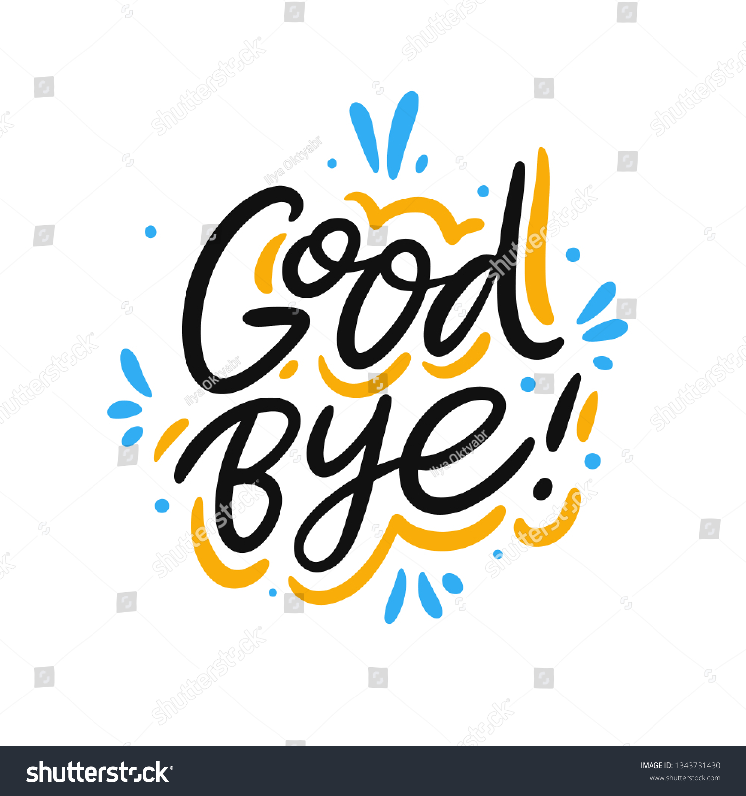 Good Bye Hand Drawn Vector Lettering Stock Vector (Royalty Free