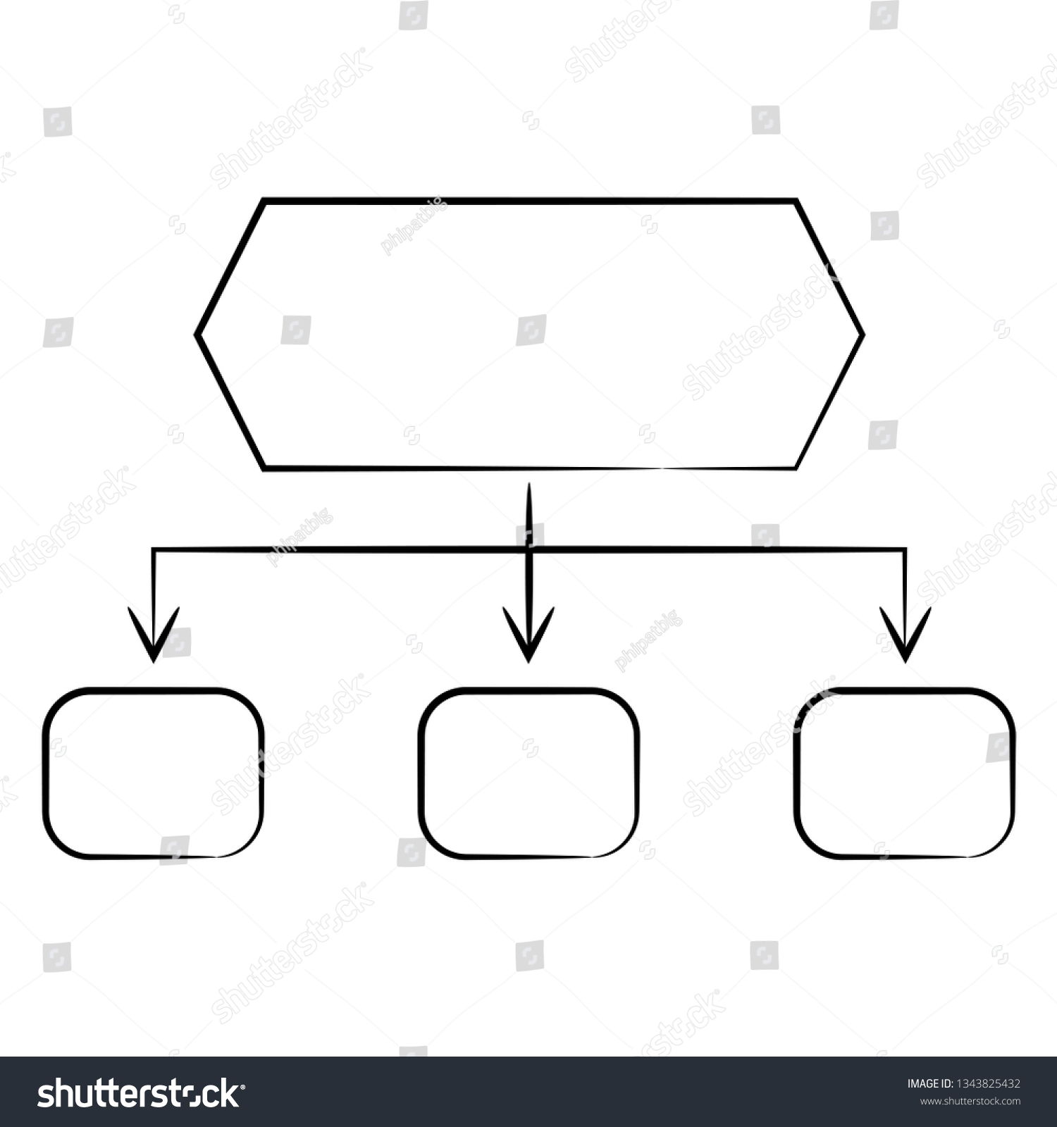 Hand Drawn Diagram Organization Chart Template Stock Vector (Royalty ...