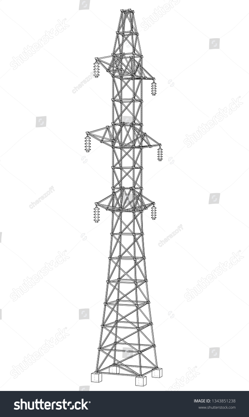 Electric Pylon Electric Tower Concept Vector Stock Vector (Royalty Free ...