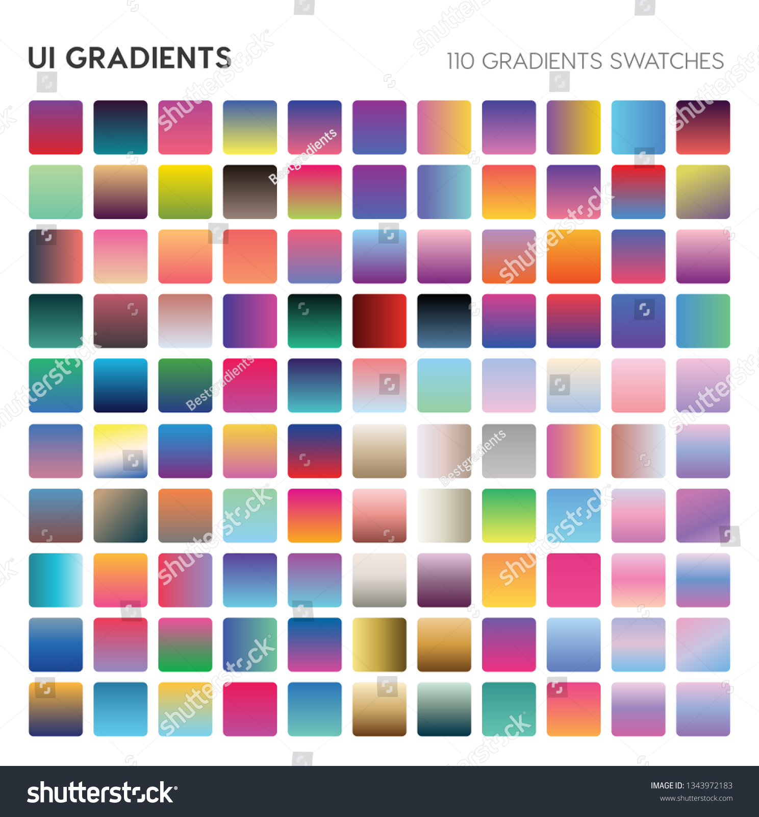 110 Ui Gradient Color Swatches Vector Stock Vector (Royalty Free ...