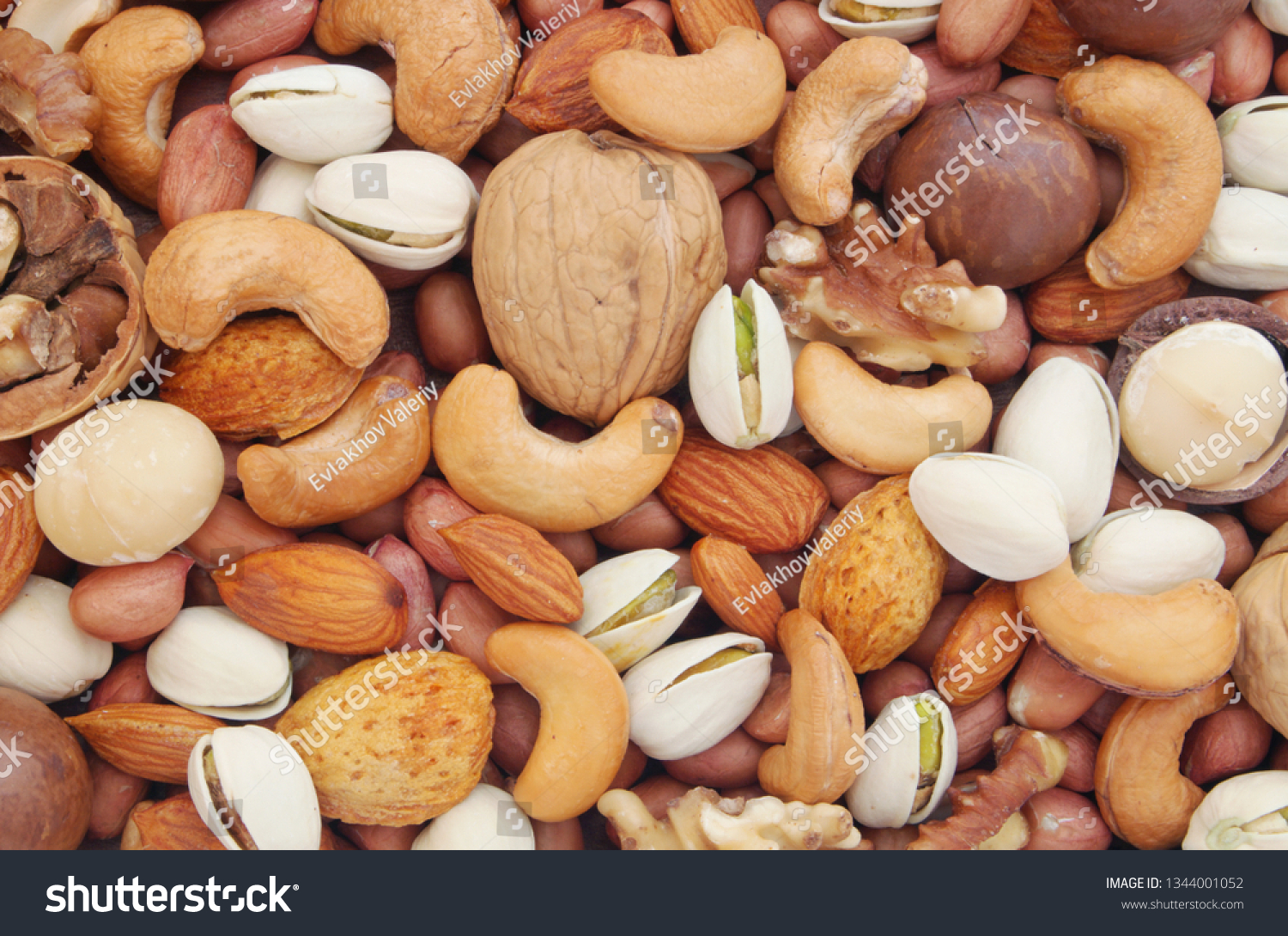 Many Diffrent Mixed Nuts Healthy Food Stock Photo 1344001052 | Shutterstock