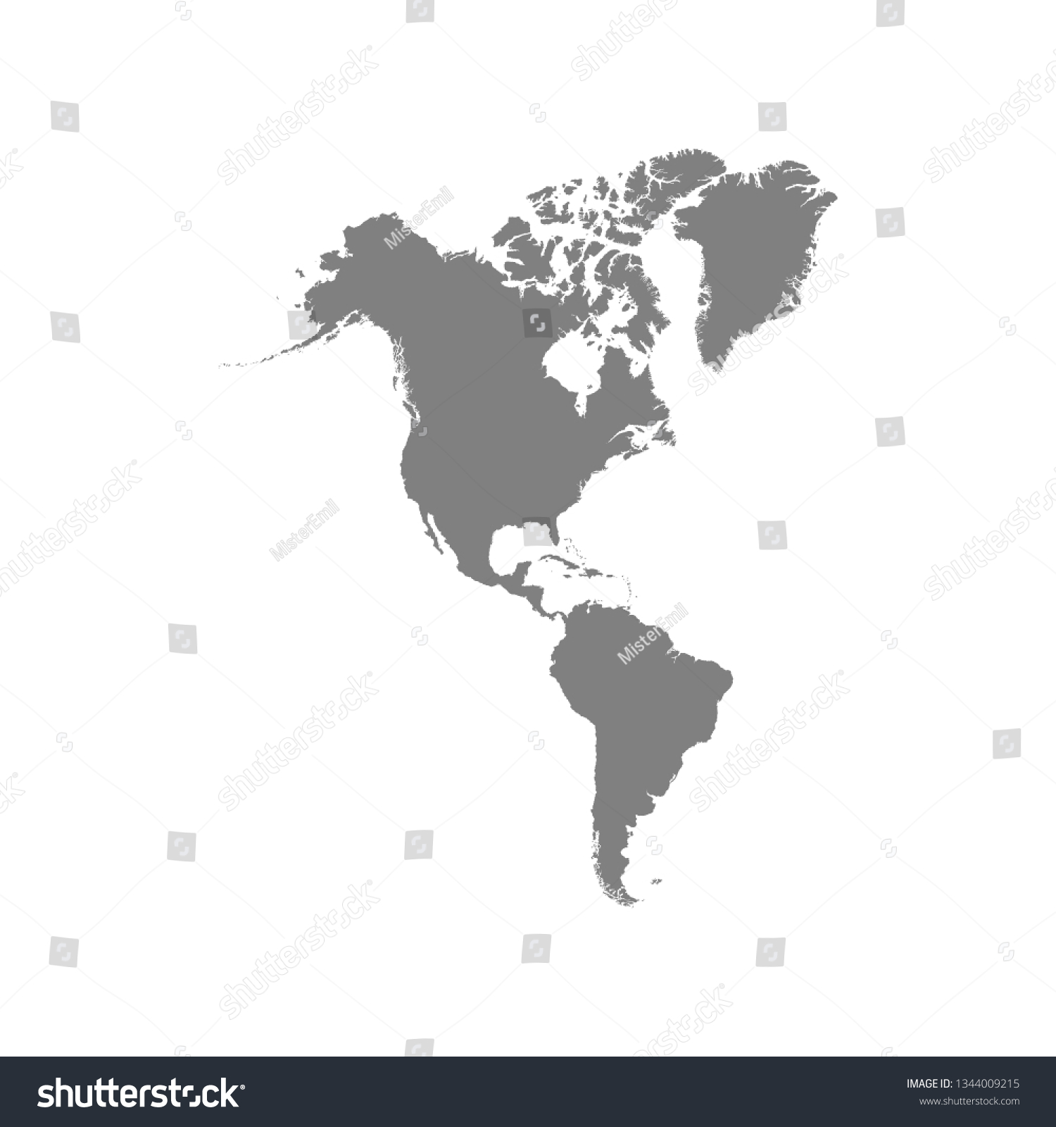 North South America Map Vector Eps10 Stock Vector (Royalty Free ...