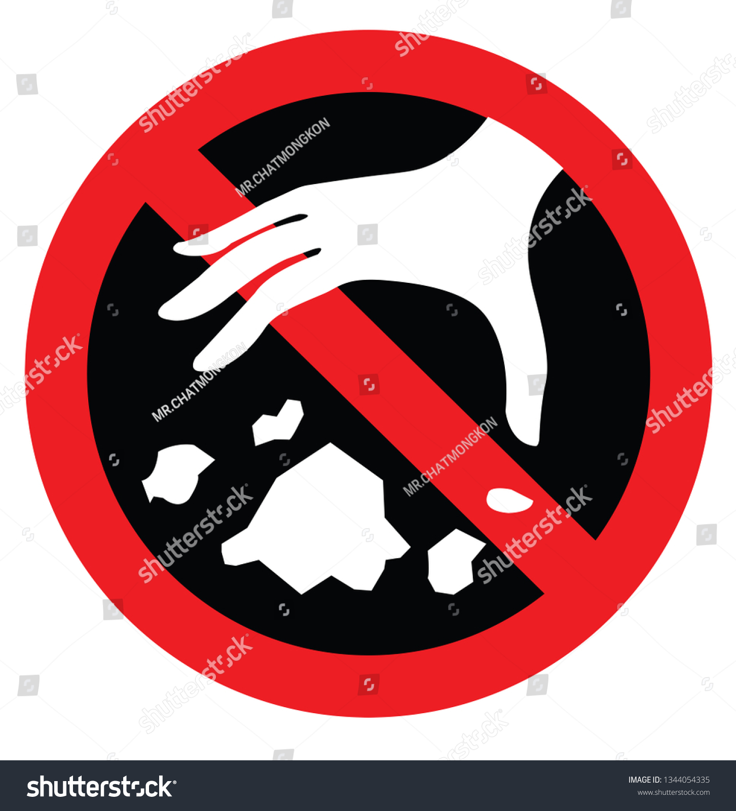 Do Not Throw Garbage Prohibited Area Stock Vector Royalty Free 1344054335 Shutterstock 