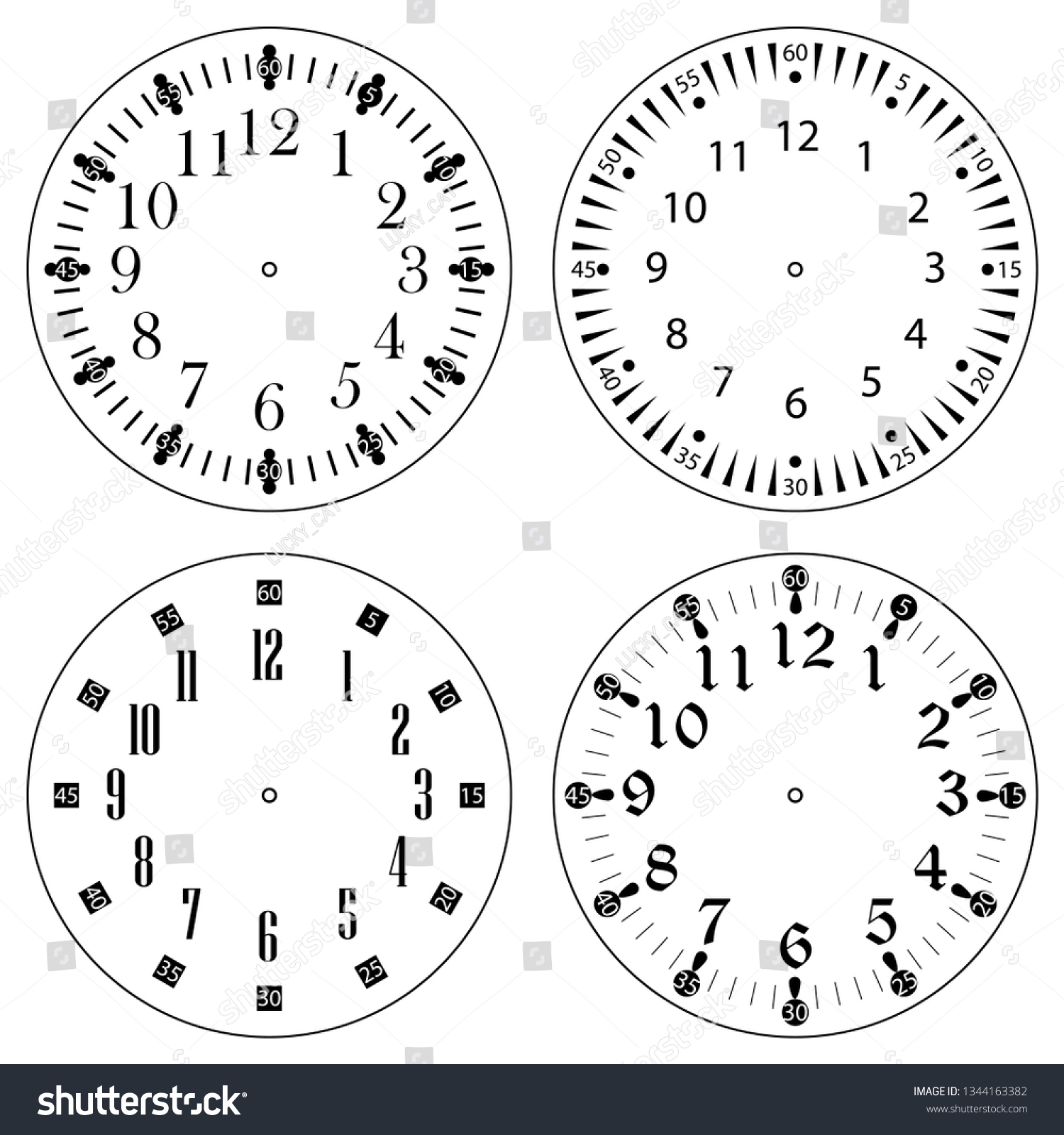 Set Clock Faces House Alarm Table Stock Vector (Royalty Free ...