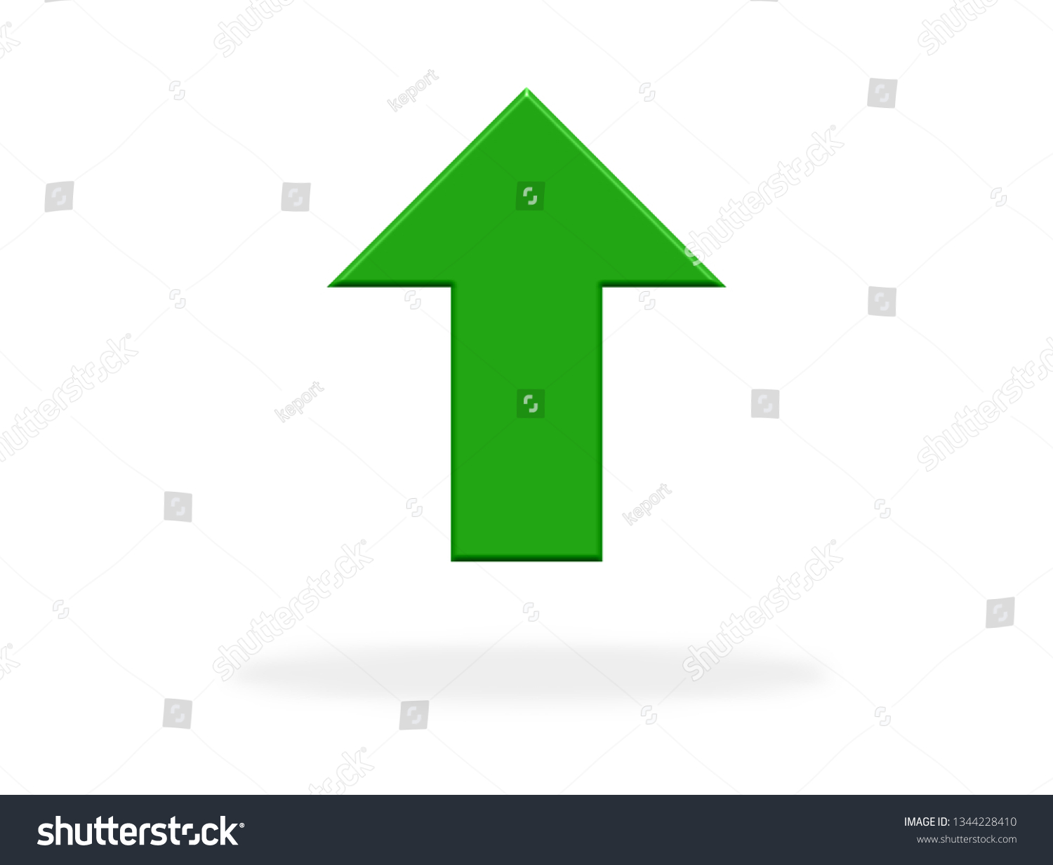 Green Arrow Icon Showing Symbol Direction Stock Illustration 1344228410 ...