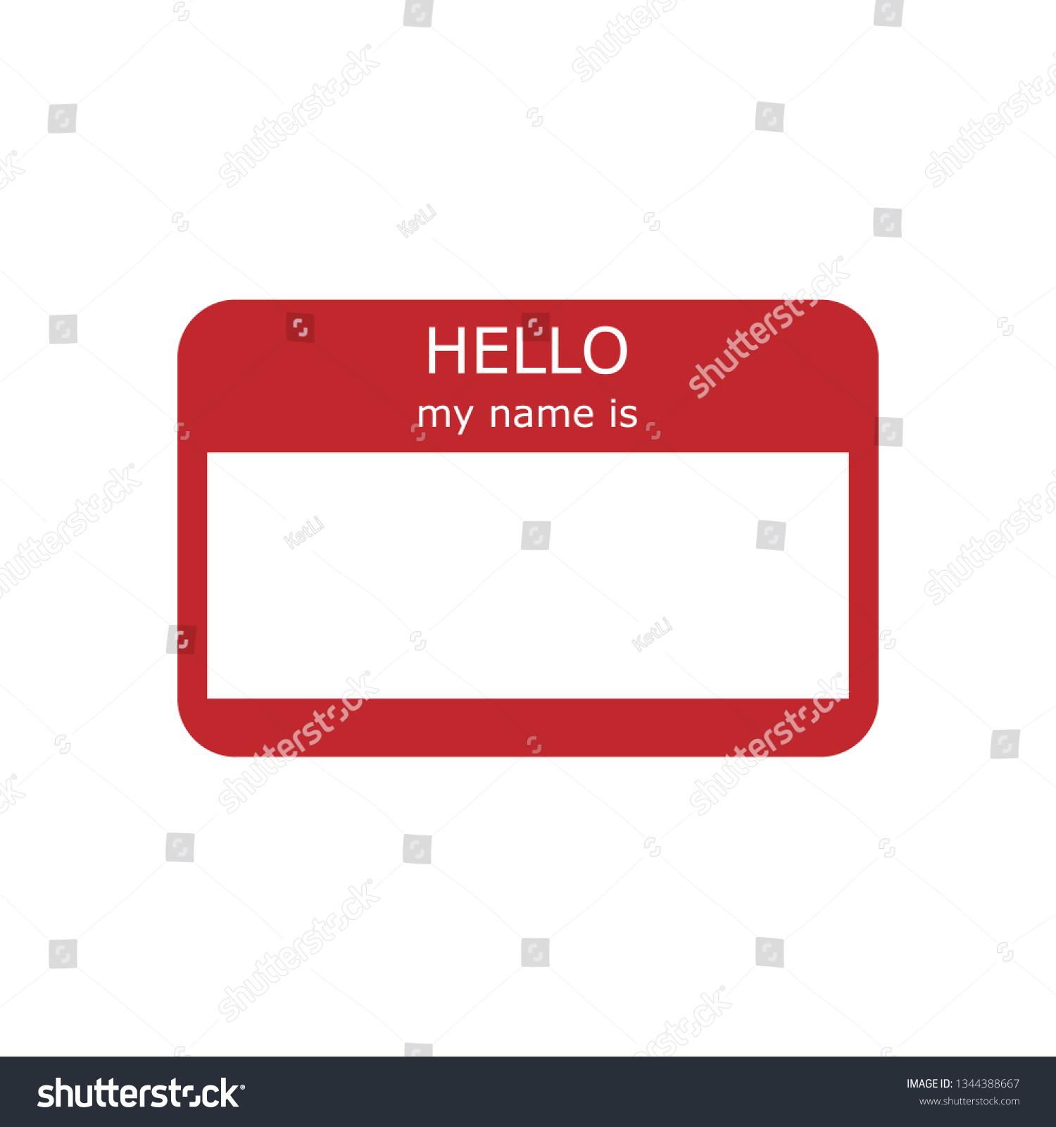 Hello My Name Introduction Red Flat Stock Vector Royalty Free 1344388667 Shutterstock