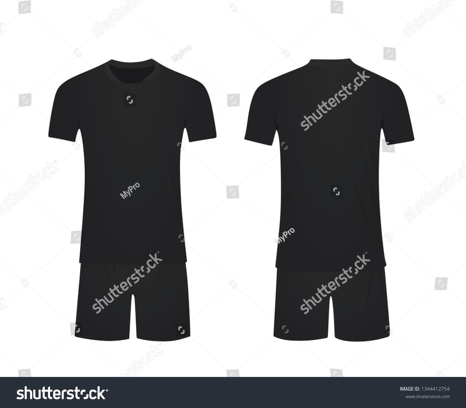 Black Soccer Uniform Vector Illustration Stock Vector (Royalty Free ...