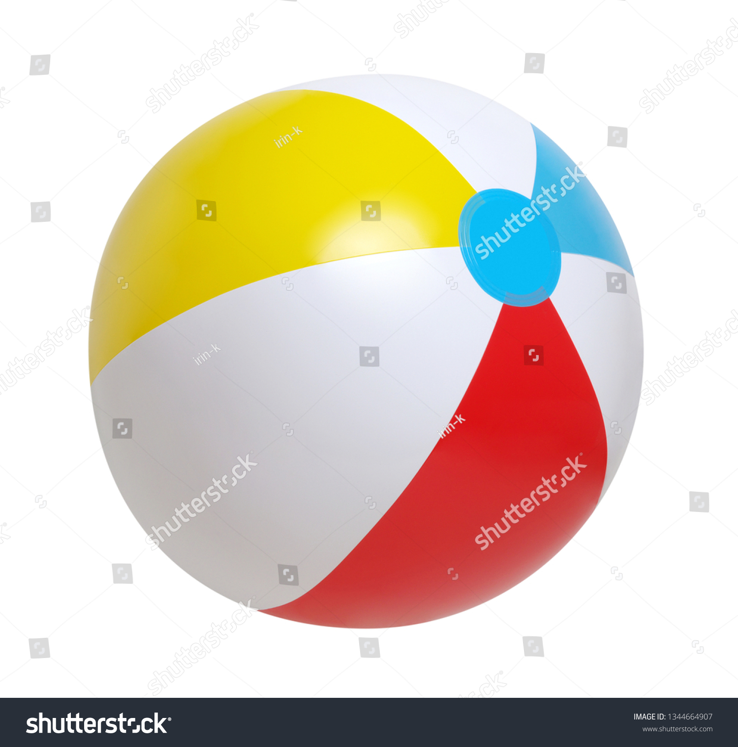 Beach Ball Isolated On White Background Stock Photo 1344664907 ...