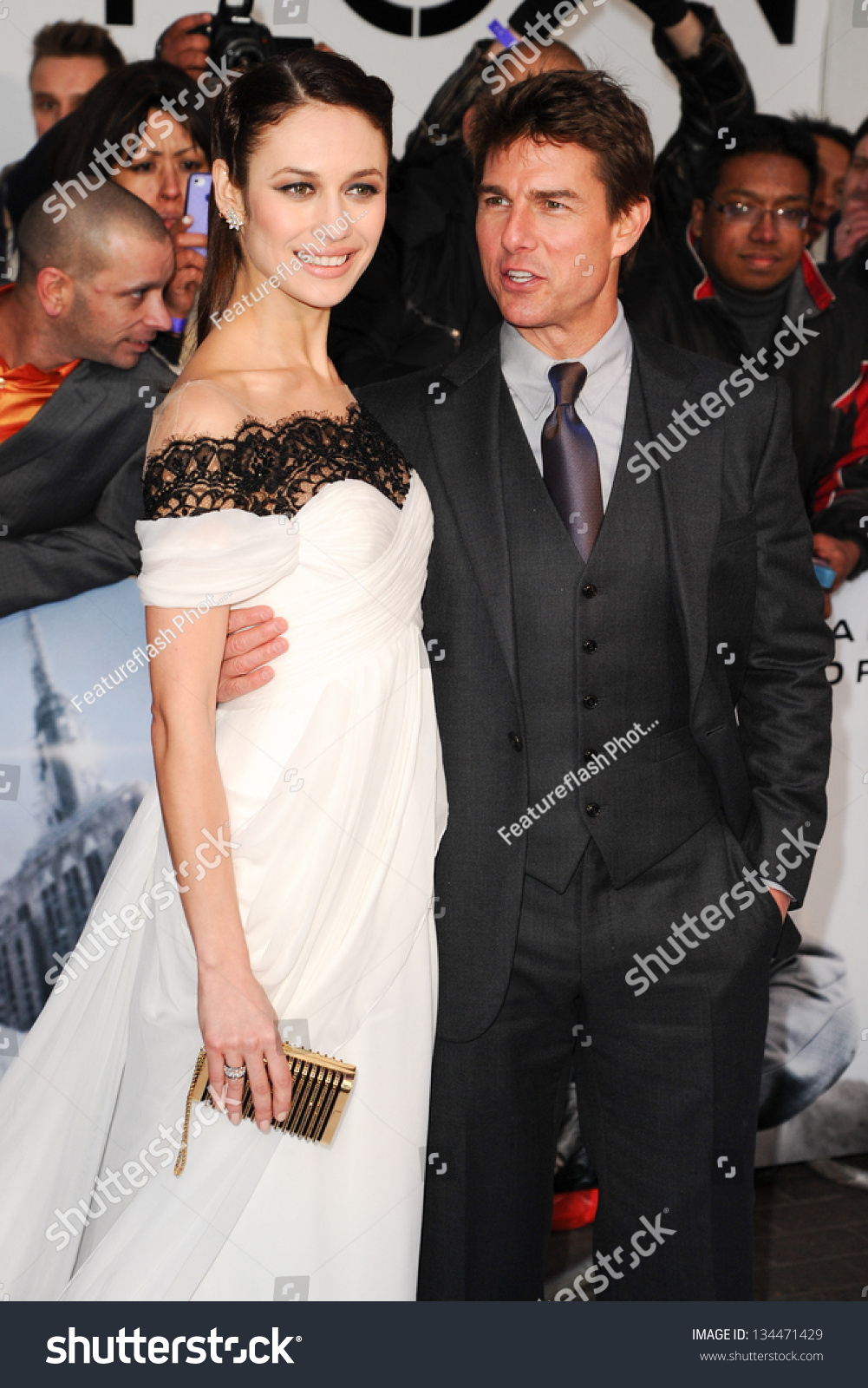 Olga Kurylenko Tom Cruise Arriving Oblivion Stock Photo 134471429 ...